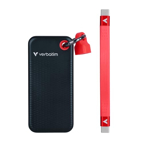 Verbatim Pocket SSD, 1 TB, Hard Disk Esterno, Portable Solid State Drive USB 3.2 Gen 2, per Mac, PC e console di gioco, nero/rosso : Informatica