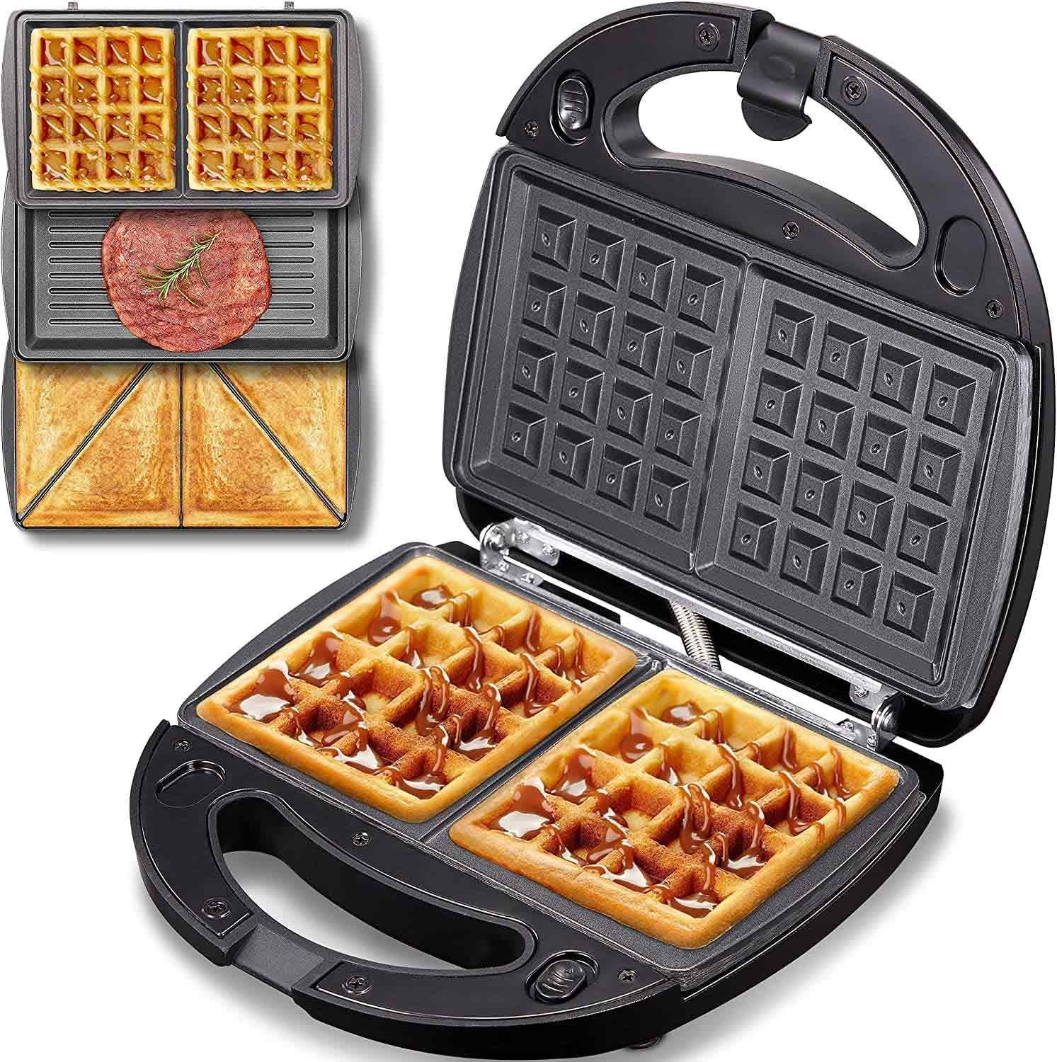 3-in-1-Sandwichmaker 16240110 Kontakt-Grill, Waffeleisen und Sandwich-Maker 3in1