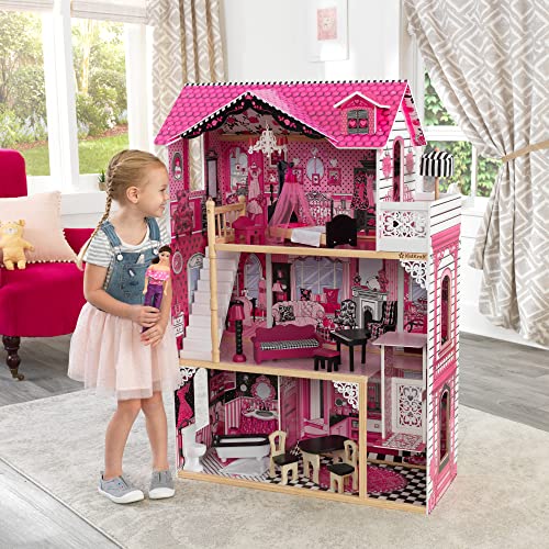 KidKraft Casa delle Bambole in Legno Amelia con Accessori e Mobili inclusi, Casa a 3 Livelli di Gioco con Ascensore per Bambole di 30 cm, Giocattolo per Bambini 3  Anni, 65093 : Amazon.it: Giochi e giocattoli