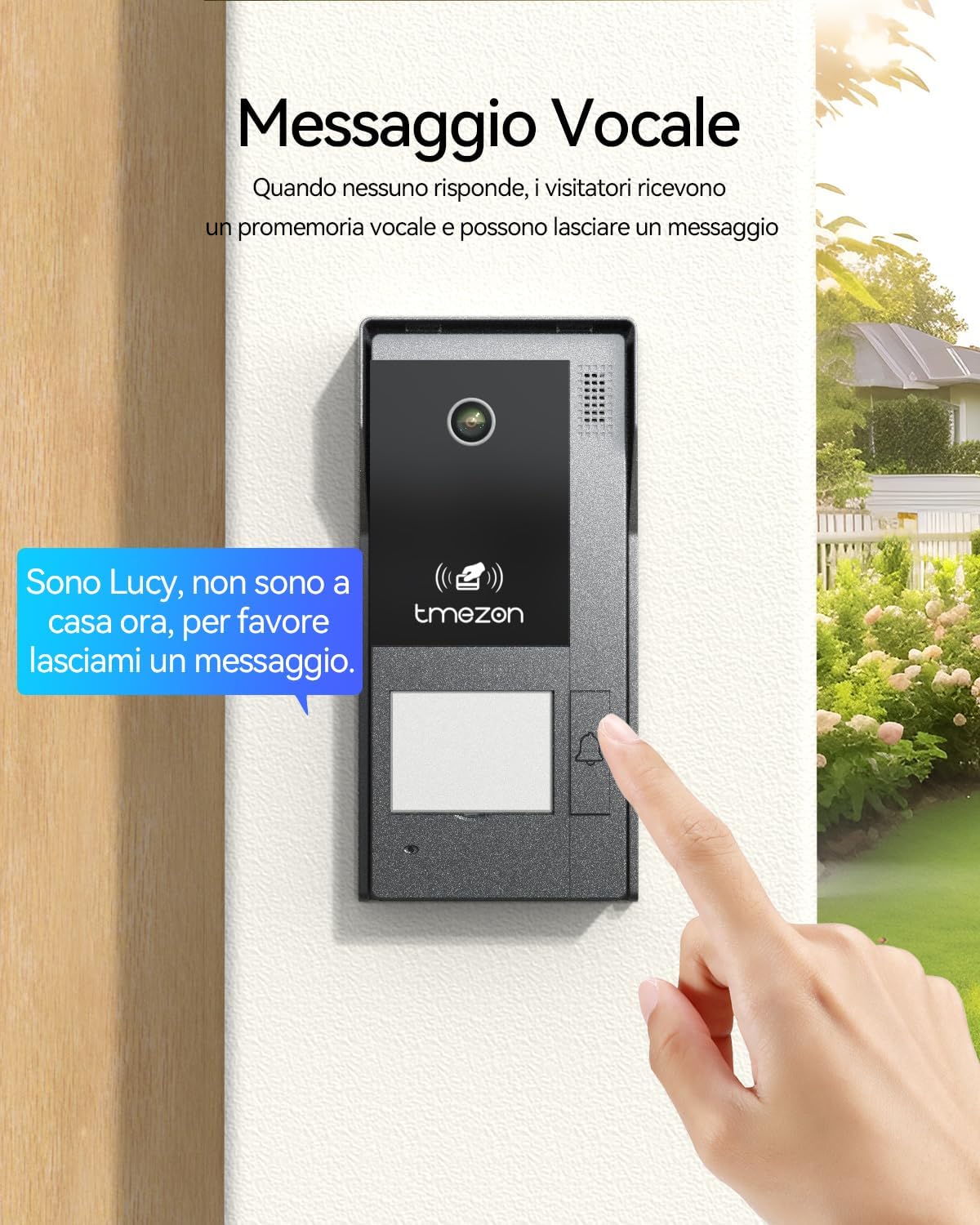 TMEZON Videocitofono Wifi Smart 2 Fili Video Citofoni M790,1080P monitor e Campanello Esterno con Telecamera,APP/Carta RFID Unloc,Rilevamento del Movimento Umano