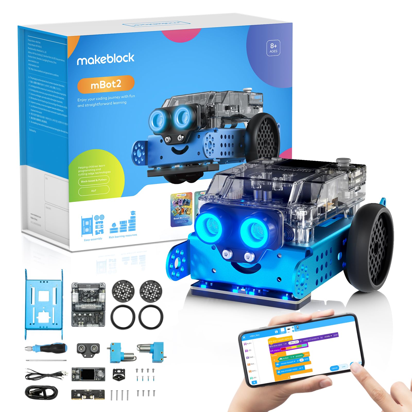 Makeblock mBot 2 programmierbarer Roboter ab 8 Jahren kompatibel mit WiFi Scratch und Python STEM Bausatz