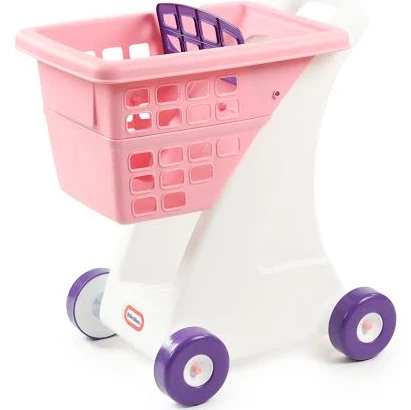 Little Tikes Pink Shopping Cart for Kids with Fold Down Seat for Dolls or Teddy Bears
