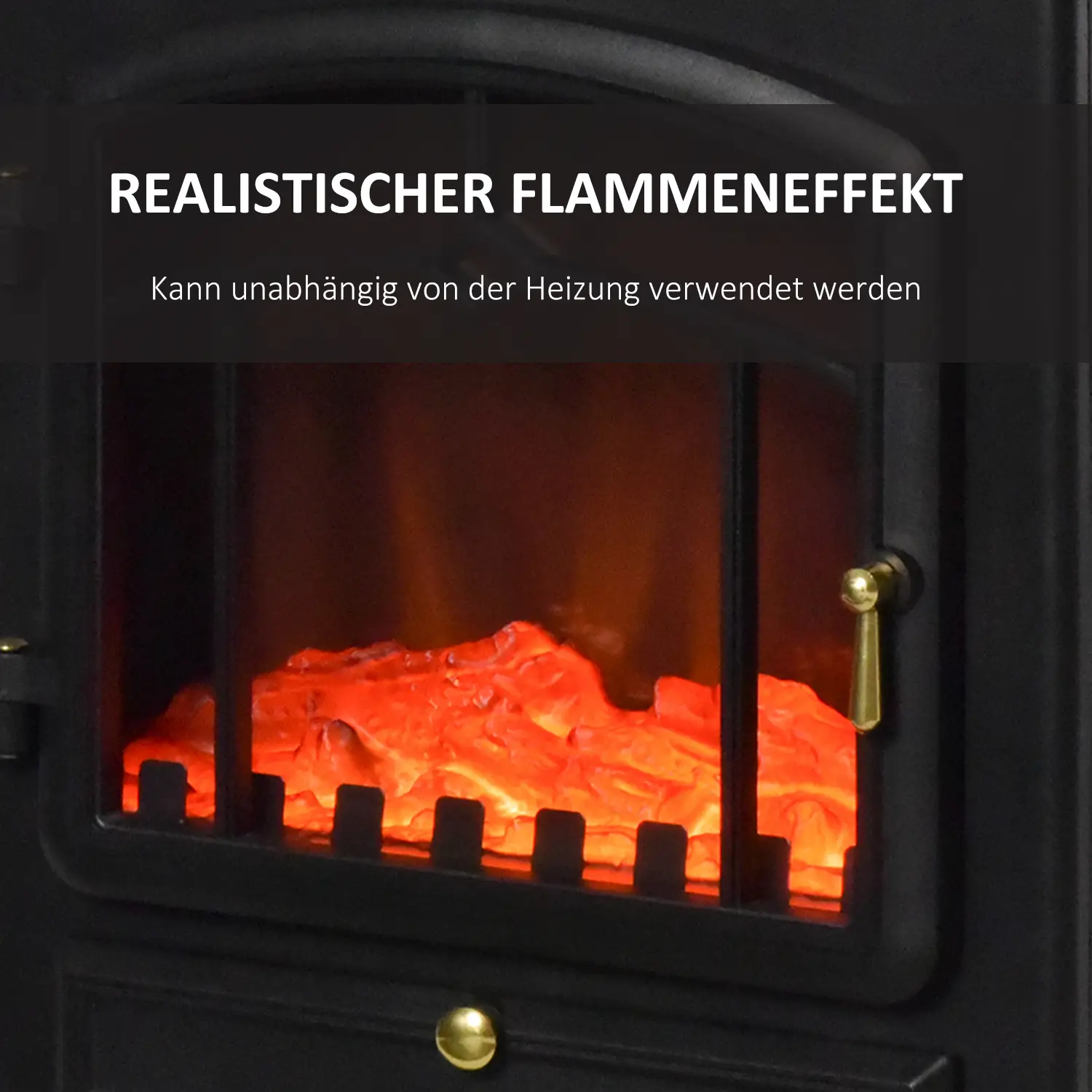 HOMCOM Elektrische haard Haardkachel Vlameffect Oververhittingsbeveiliging