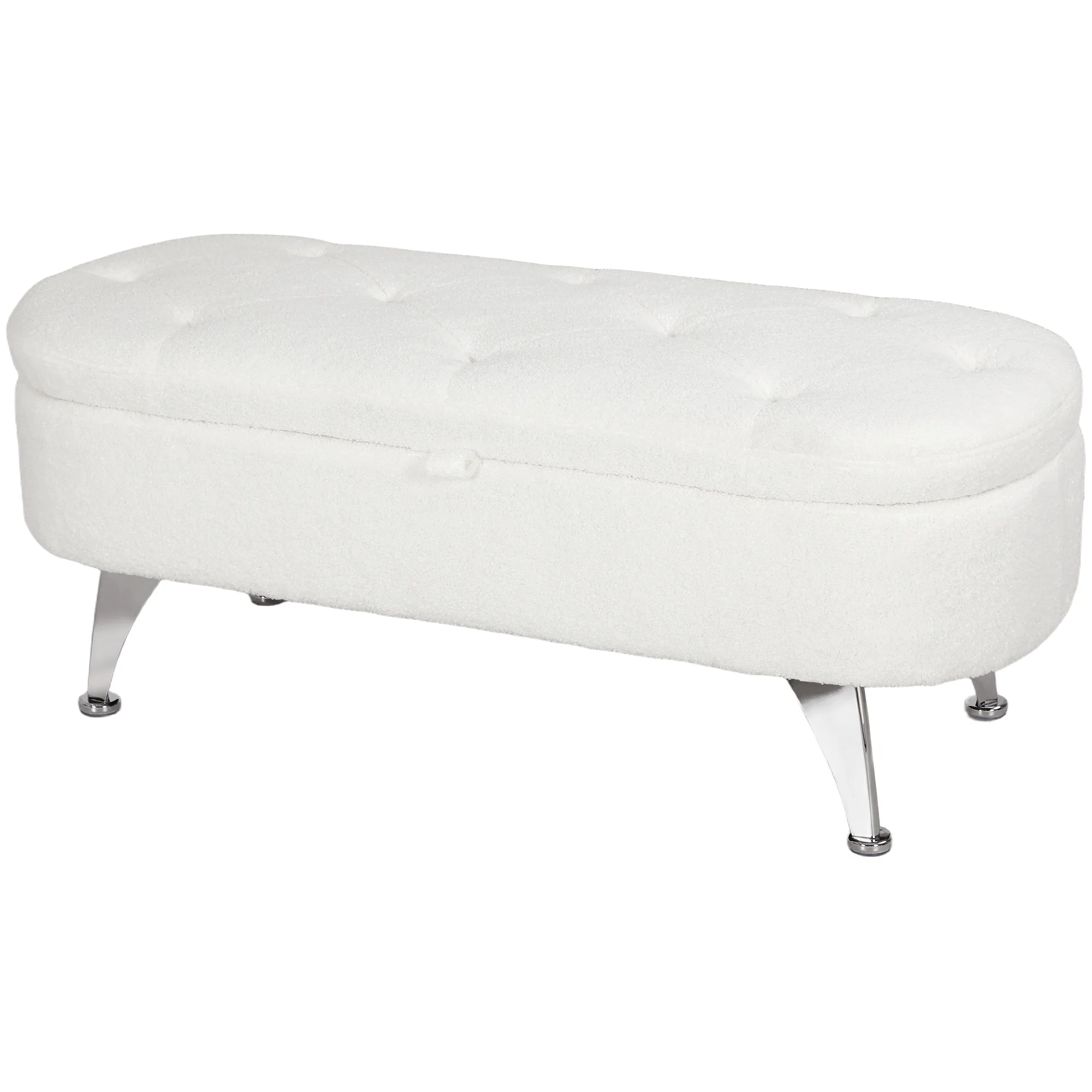HOMCOM Sitzbank mit Stauraum 114 × 47 × 46,5 cm Weiß