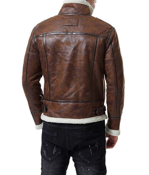 Reno Brown Shearling Leather Jacket