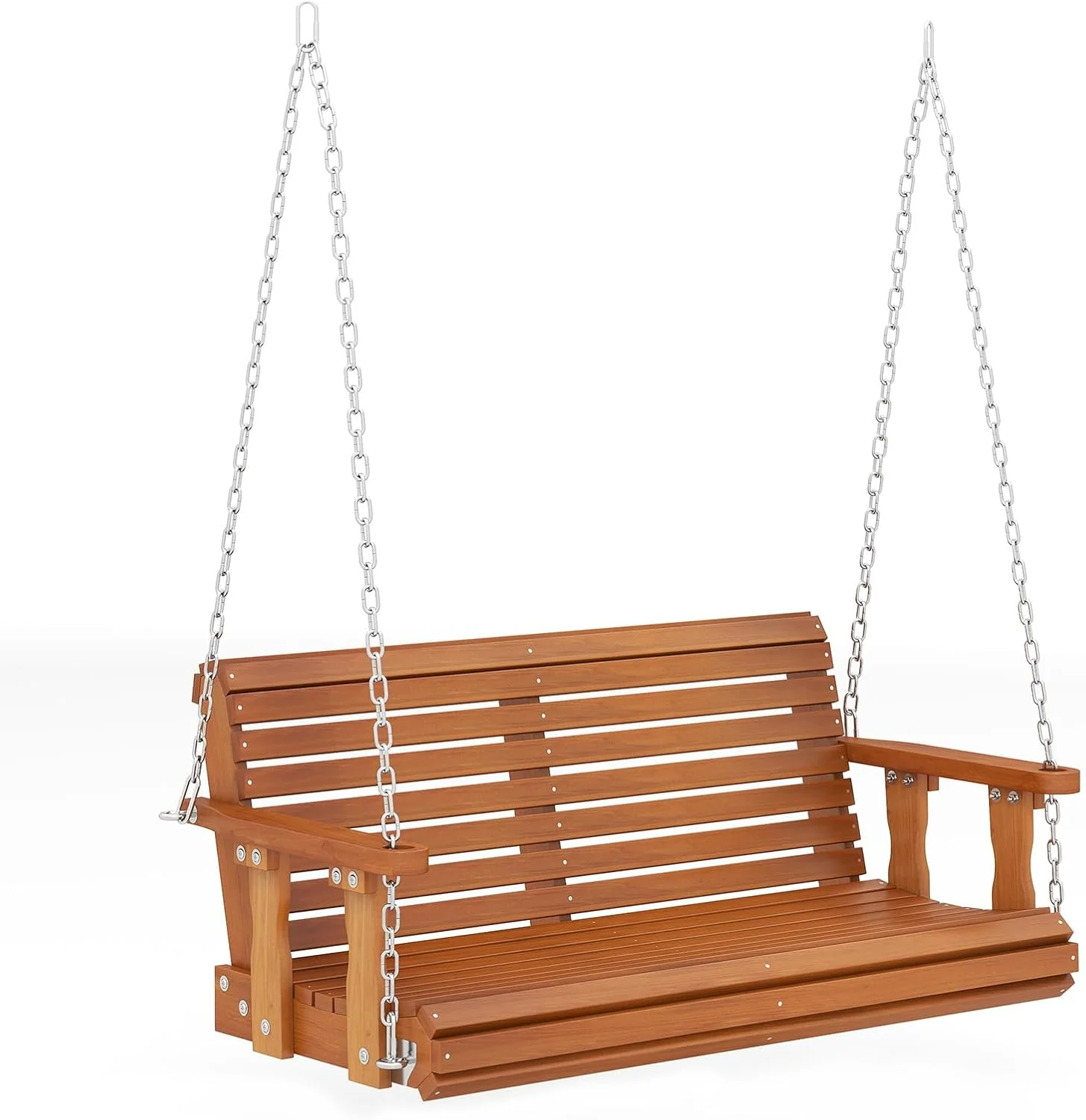 COSTWAY Hängebank Outdoor, 2-Sitzer Schaukelbank Holz