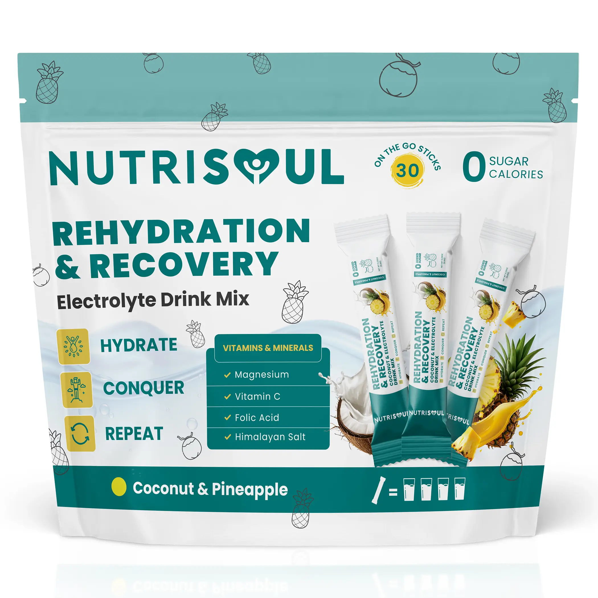 Pineapple & Coconut Electrolytes Powder - 30 Sachets