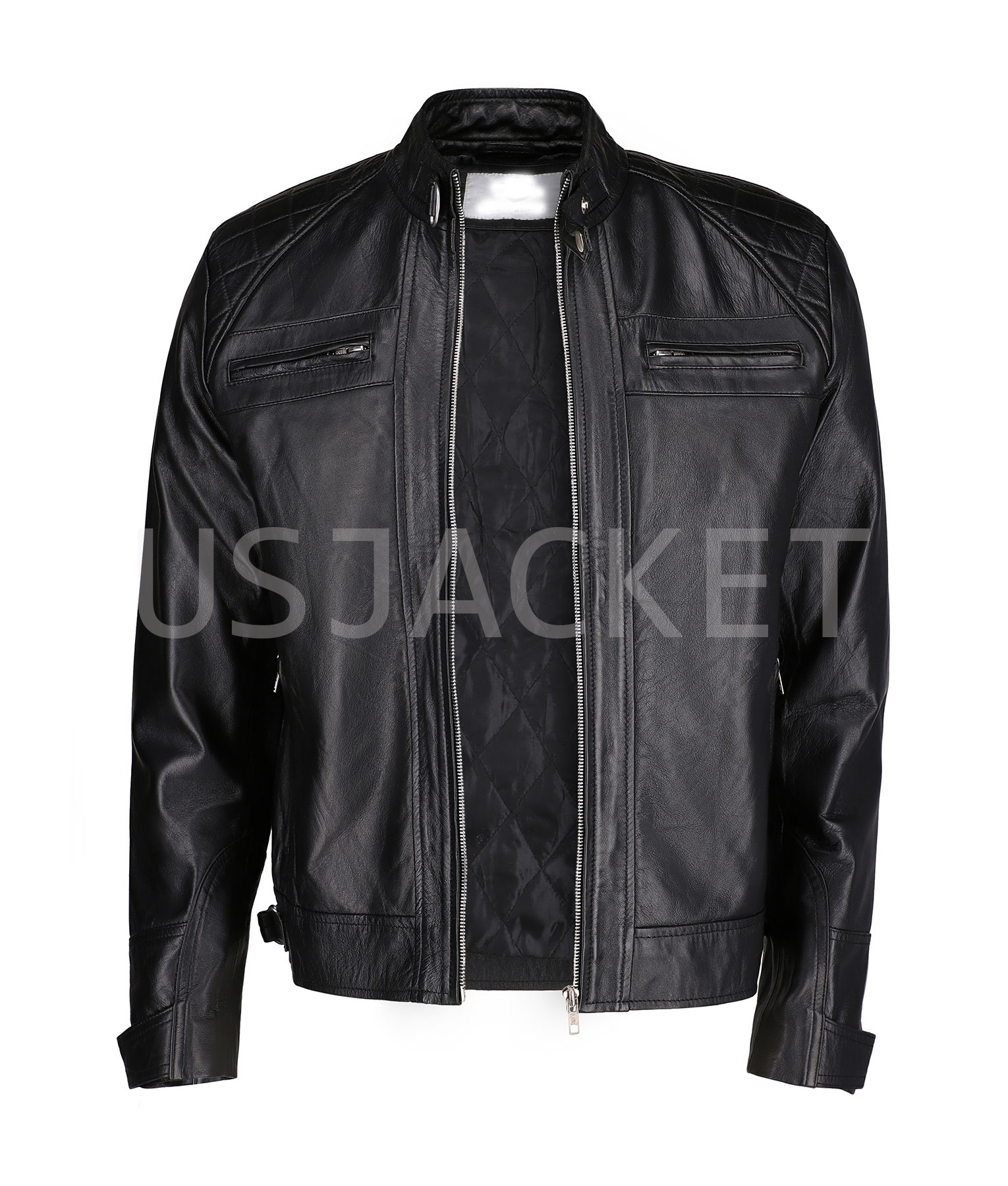 Dustin Diamond Black Cafe Racer Biker Jacket
