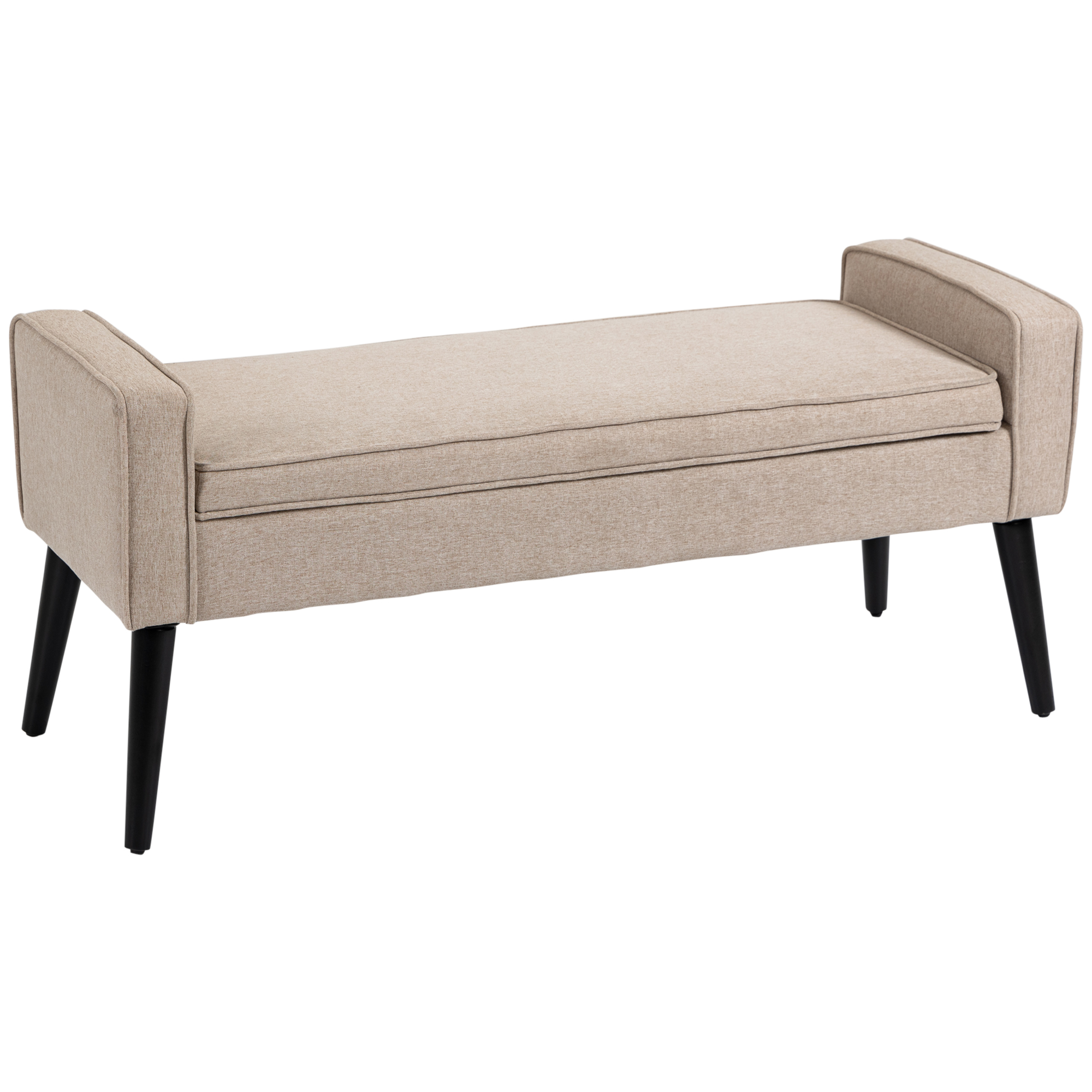 HOMCOM Banktruhe 2-in-1 mit Leinenoptik und schlanken Holzbeinen - 120 x 45 x 54 cm - beige