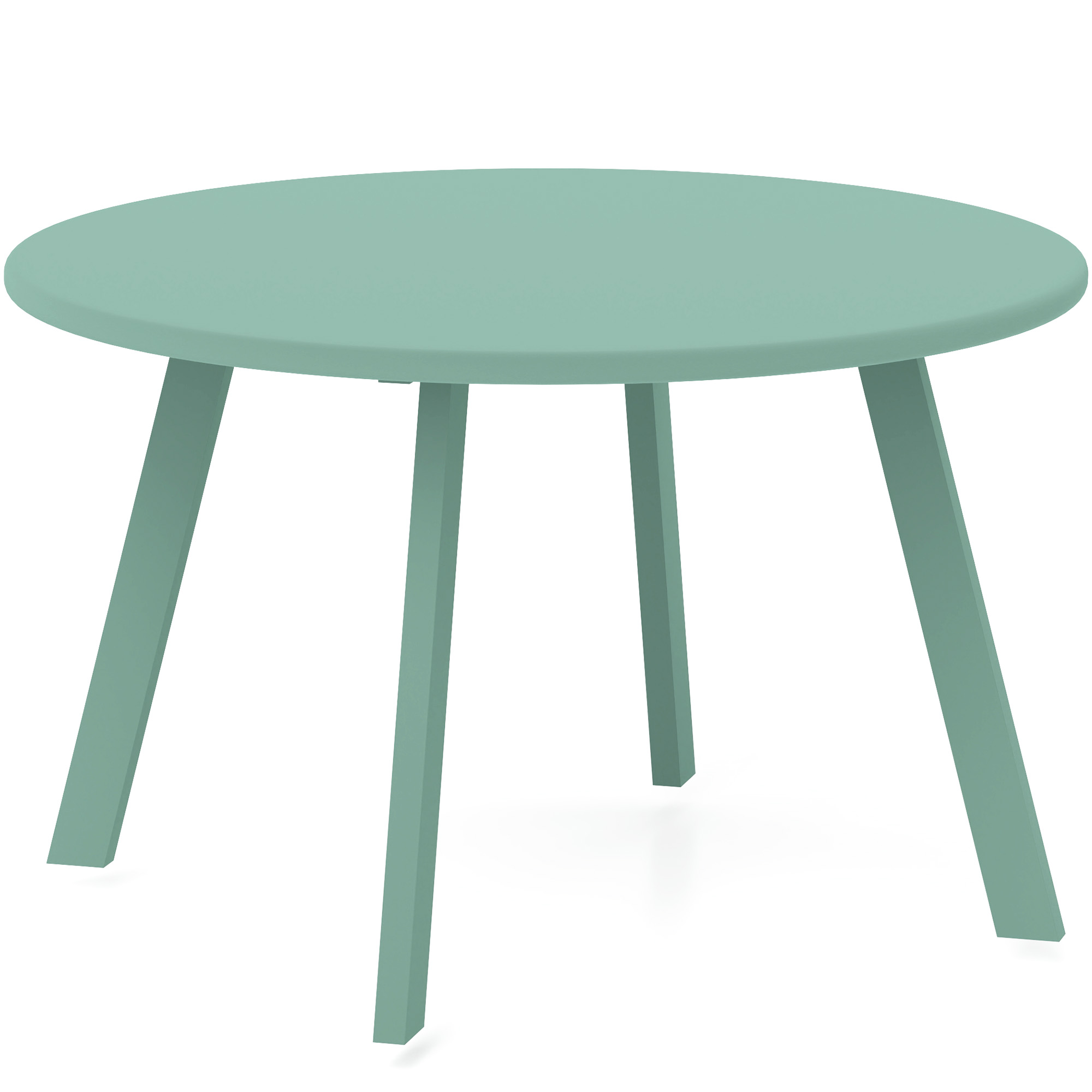 Outsunny Kleiner runder Gartencouchtisch, Beistelltisch mit rutschfesten Füßen, Metallrahmen, für Garten, Ø 70 x 42 cm, grün