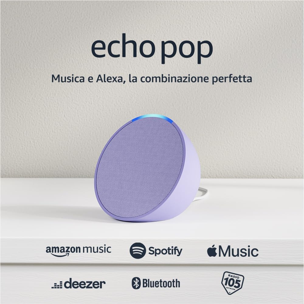 Echo Pop | Smart Bluetooth Speaker with Alexa, Compact and Powerful Sound | Charcoal