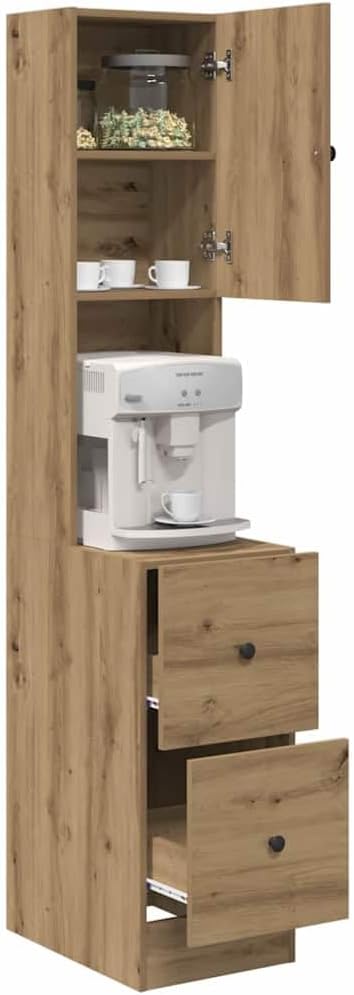 vidaXL Credenza da Cucina Rovere Artigianale 32 x 50 x 180 cm, Ampio Spazio, Mobile da Cucina Rettangolare Moderno, Organizer Chic per Sala da Pranzo, arredo Smart