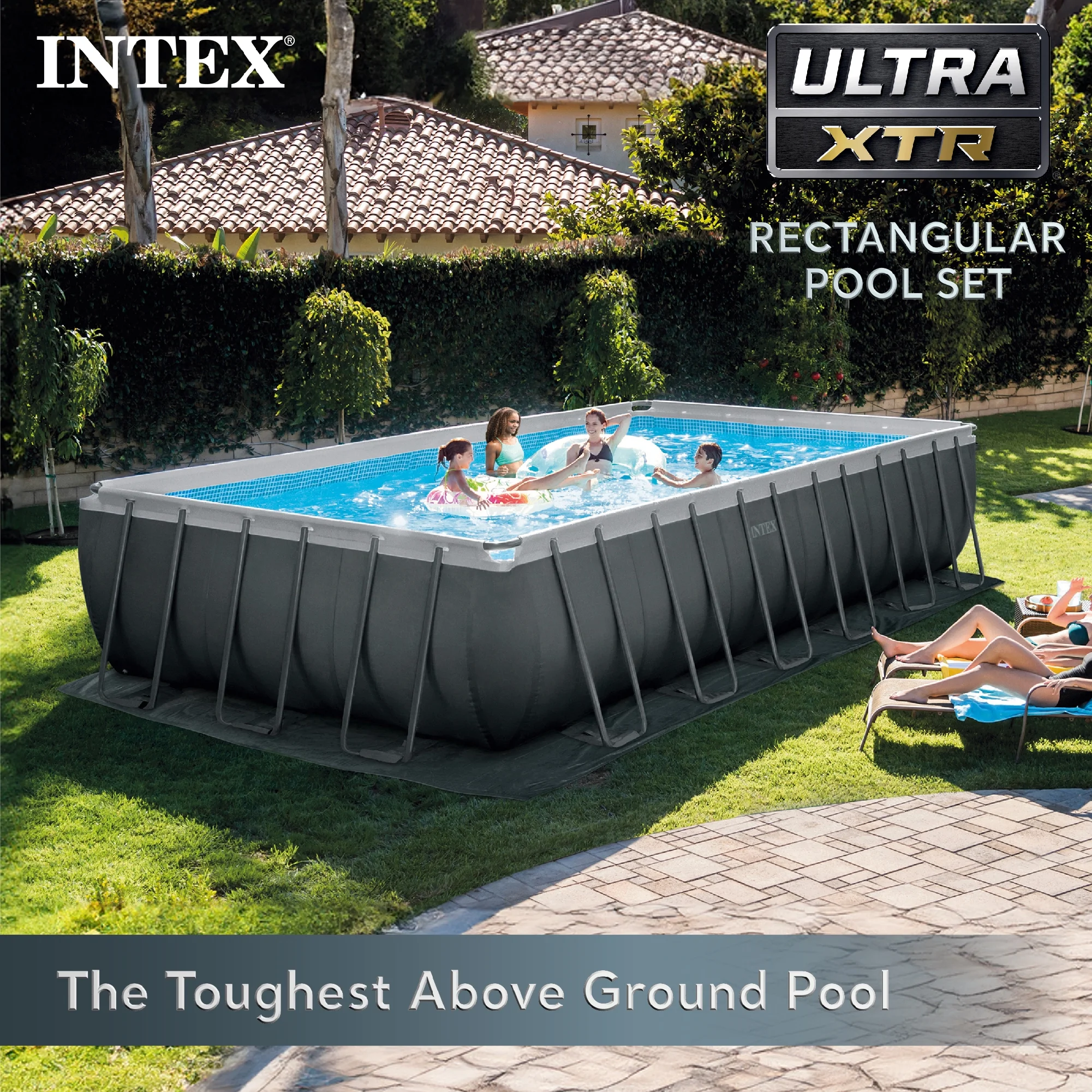INTEX 24ft x 12ft x 52in Ultra XTR Above Ground Pool, Floats (2 Pack), & Inflatable Cooler