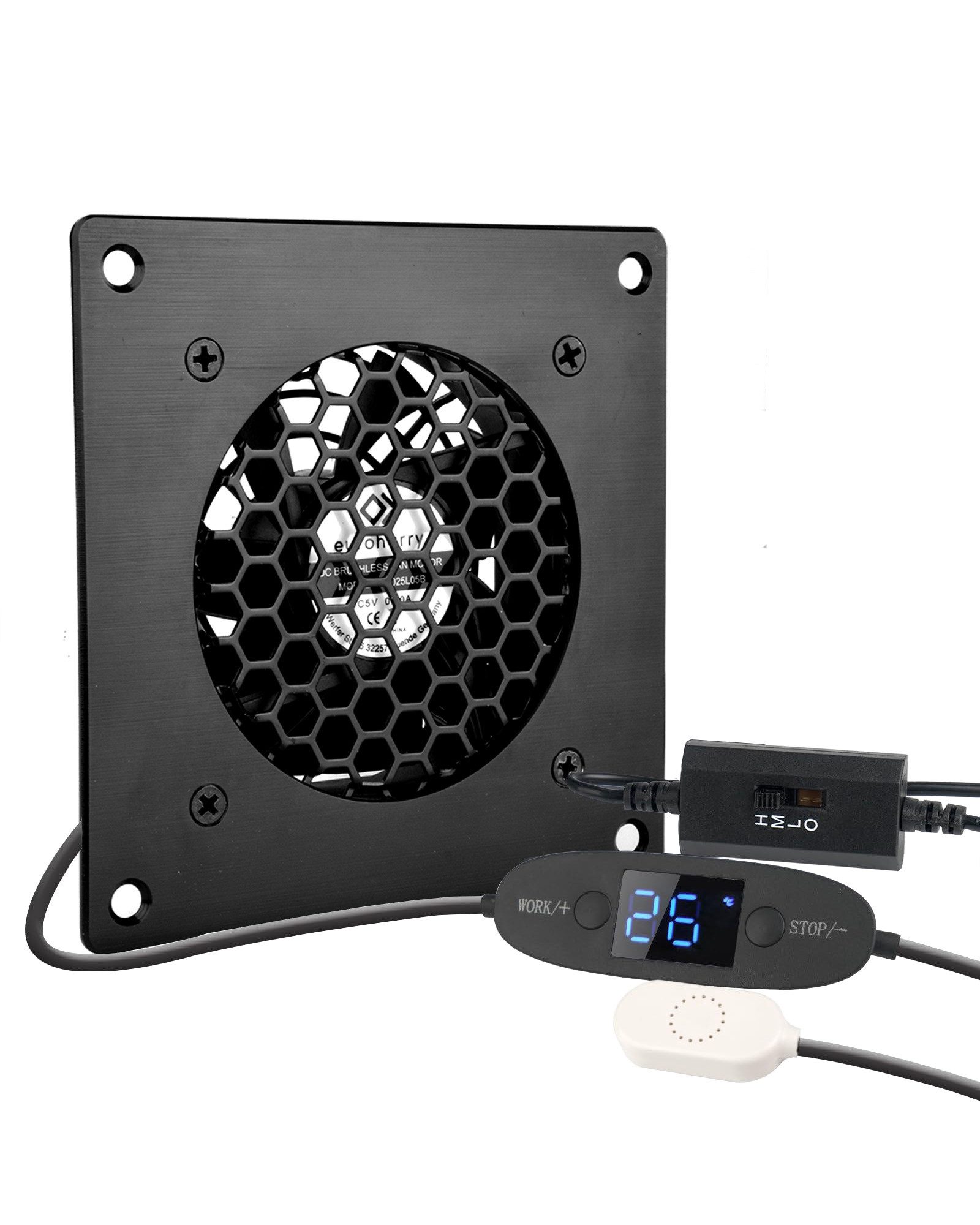 Mini USB-Ventilator 80mm Digitalanzeige temperaturgesteuertes leises Lüftersystem 5V