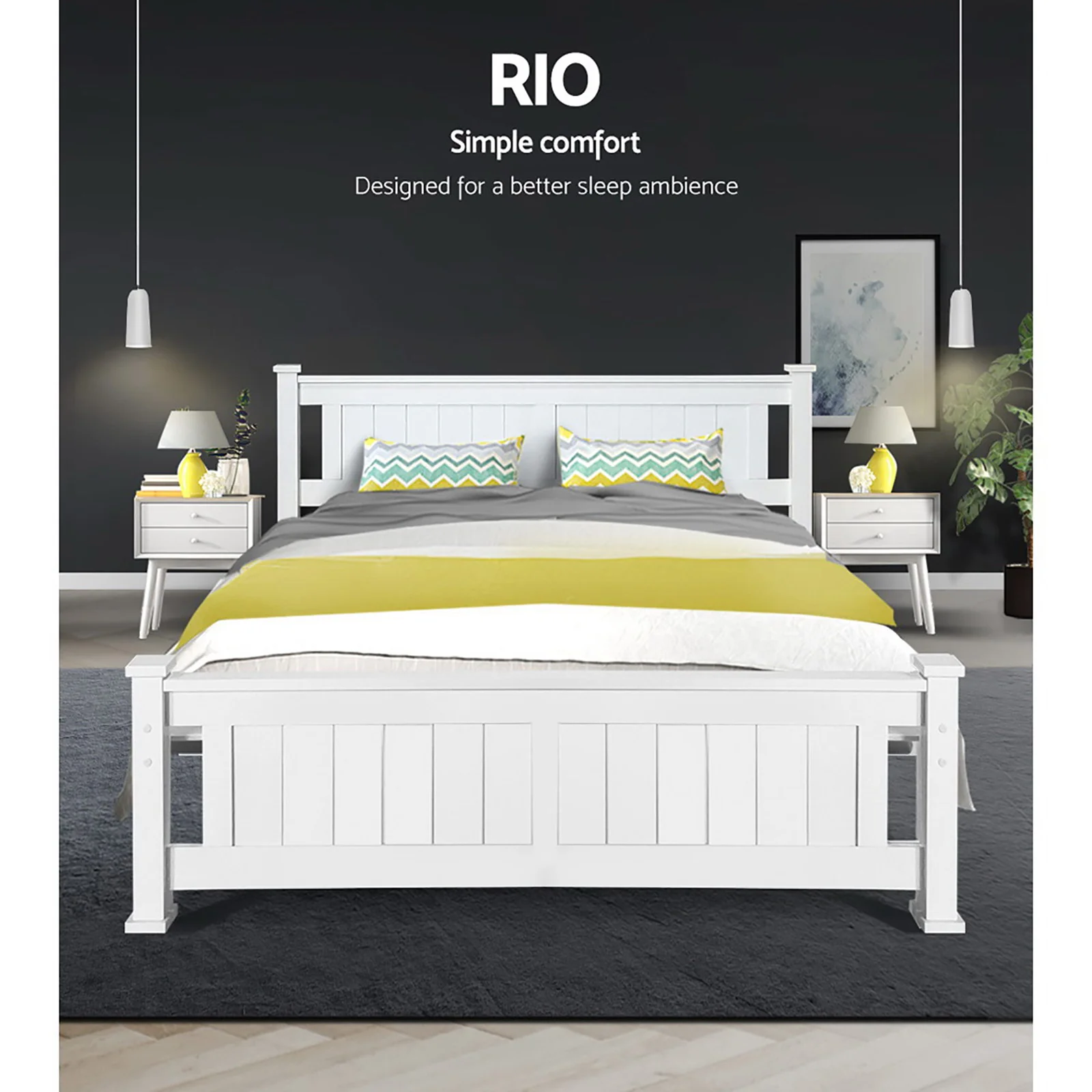 Artiss Queen Size Wooden Bed Frame Kids Adults Timber
