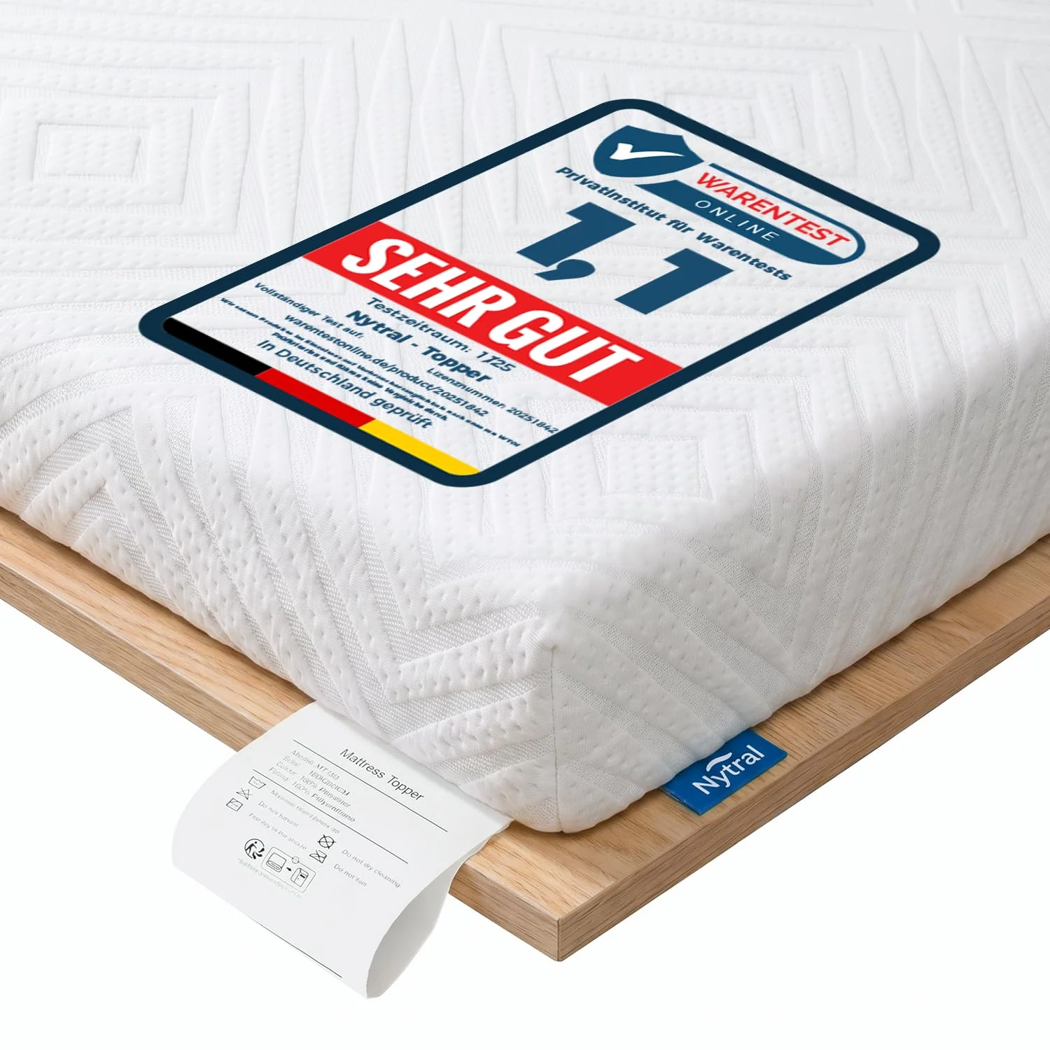 Nytral 7-Zonen Matratzentopper mit Gel-Viscoschaum und Komfortschaum