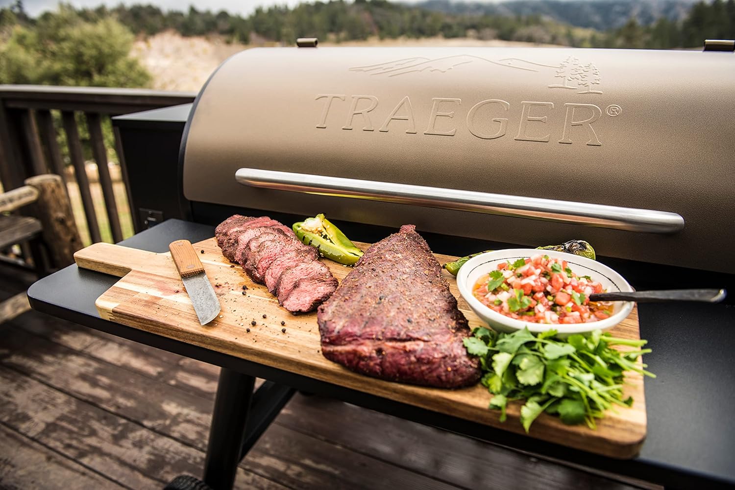 Traeger Grills Pro 34 Electric Wood Pellet Grill and Smoker  Bronze  884 Square Inches Cook Area  450 Degree Max Temperature  Meat Probe  6 in 1 BBQ Grill