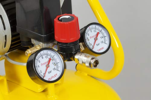 STANLEY Compressore Siltek Verticale Silenzioso 1,3HP, ‎Giallo, 39 x 39 x 87 Cm : Amazon.it: Fai da te