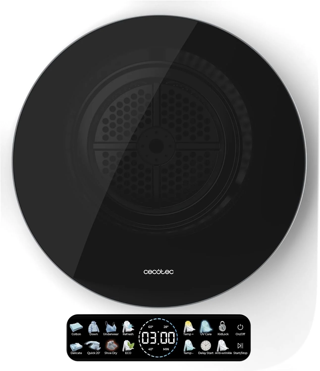 Cecotec Wäschetrockner, 3400 V, 3 kg, Weiß, Kompakter Ablufttrockner Bolero DressCode Dry, 8 Programme, Klasse G
