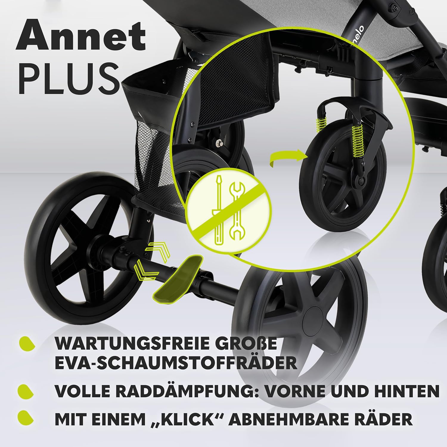 LIONELO Annet Plus Buggy bis 22 kg mit Liegefunktion, Kinderwagen klein zusammenklappbar mit Zubehör, Eva-Schaum-Räder, Moskitonetz, Fußdecke Getränkehalter, Korb