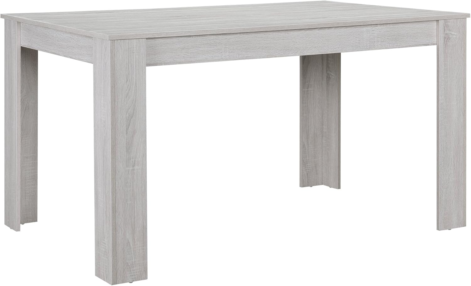 [en.casa] Set Pranzo con Tavolo in MDF 140x90 cm e 6 Sedie Imbottite in Similpelle - Set Elegante per Sala da Pranzo e Cucina - Effetto Rovere Bianco/Grigio Chiaro