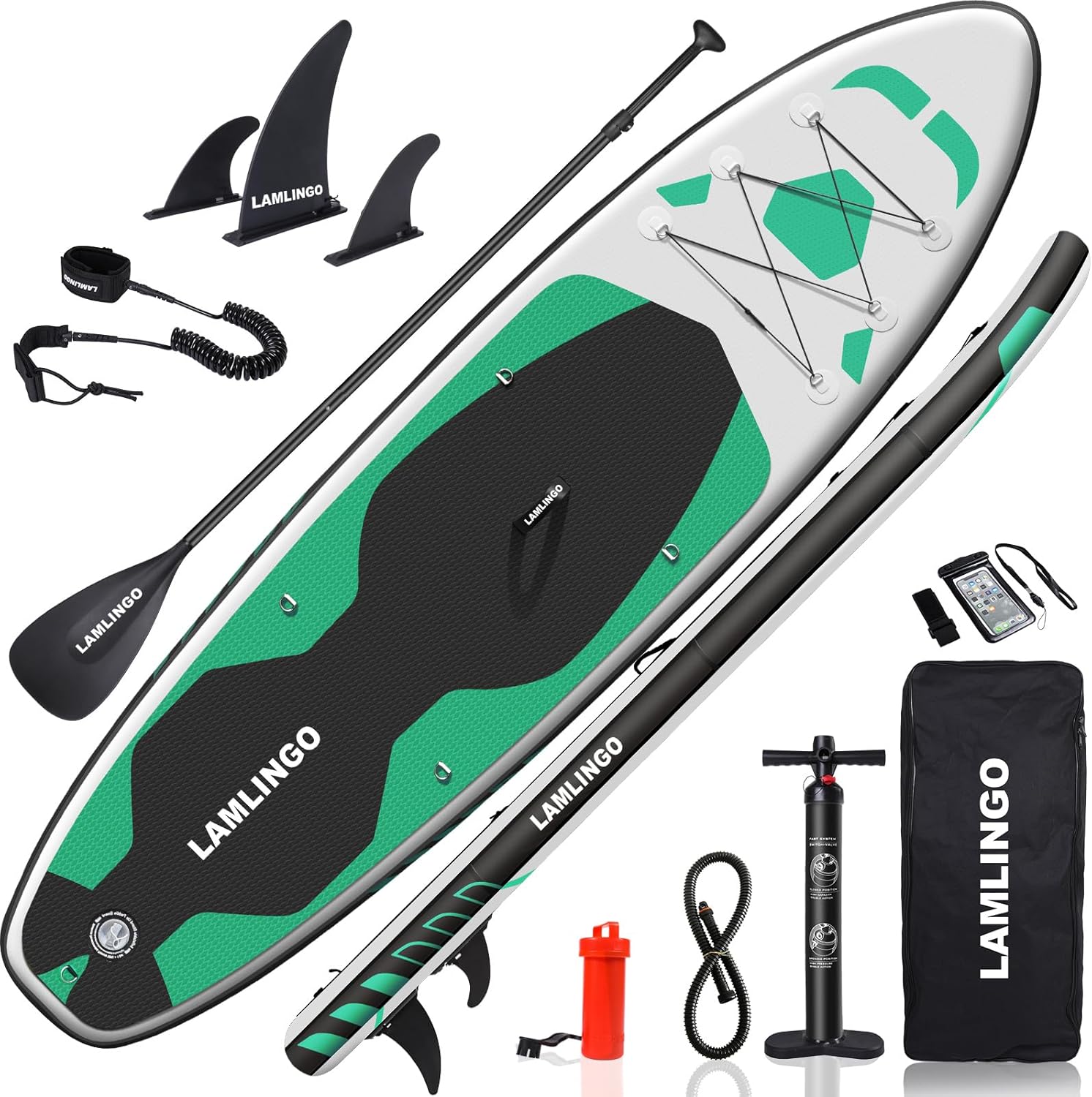 Rolimate Tavola da SUP 320×82×16cm SUP Gonfiabile, capacità di Carico di 200kg, Stand Up Paddle Board, ISUP Tavola da Surf con Pompa ad Aria, Pagaia Regolabile, Linea Sicurezza