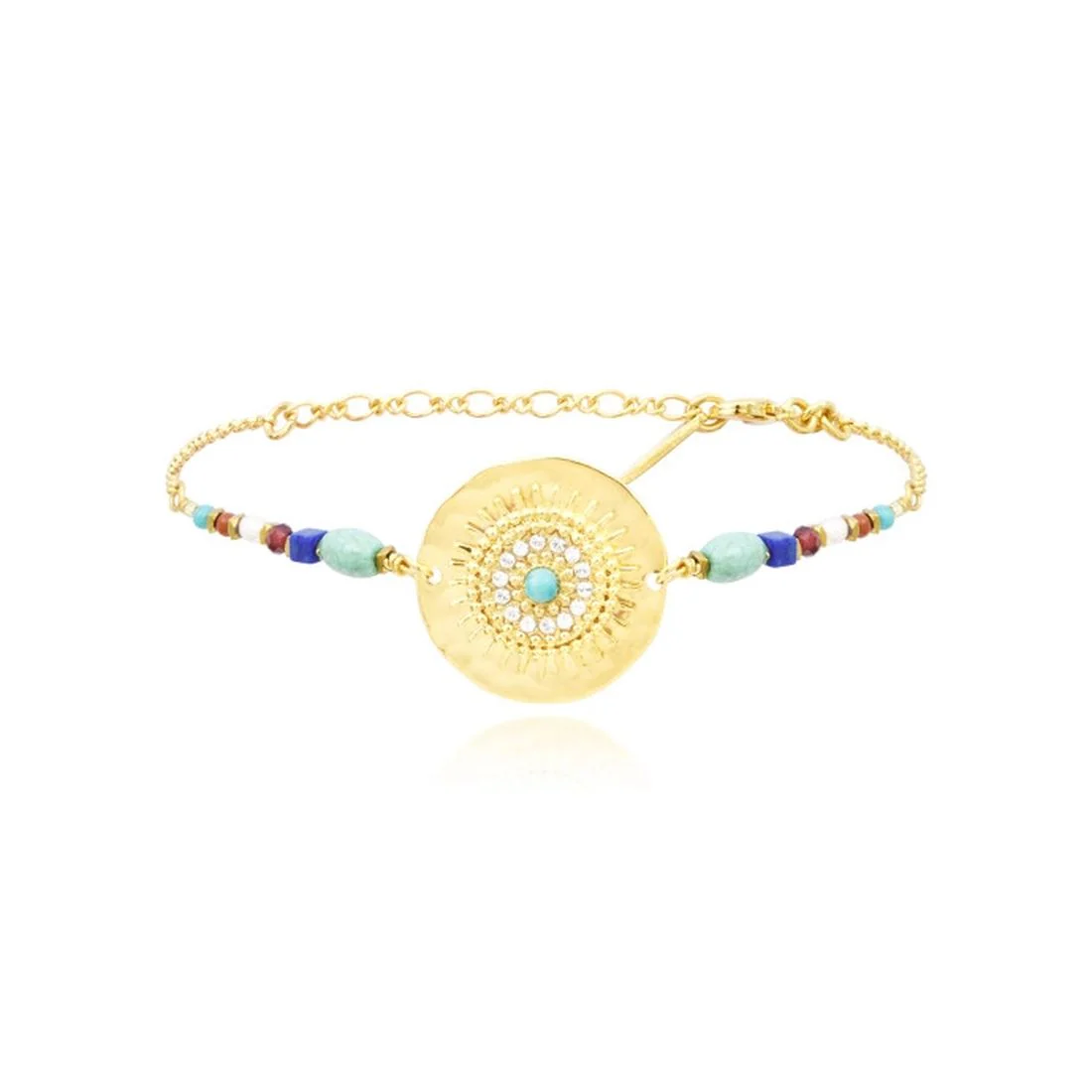 Bracciale Satellite dorato con pietre semipreziose multicolor DAK21/MU