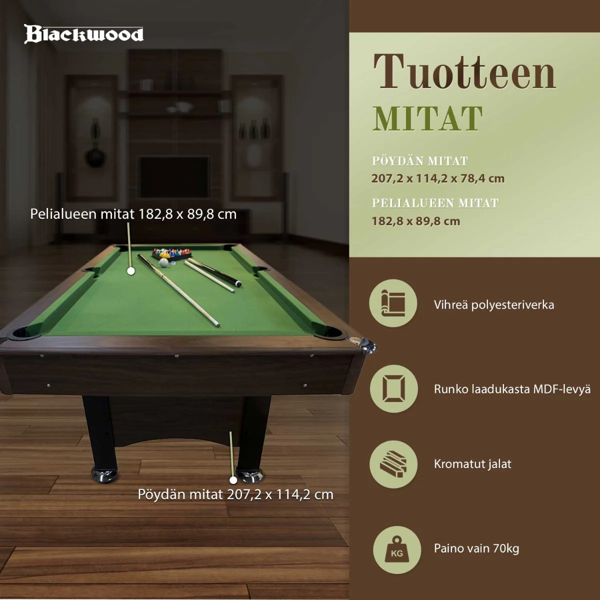 Blackwood Billardtisch Basic 6'
