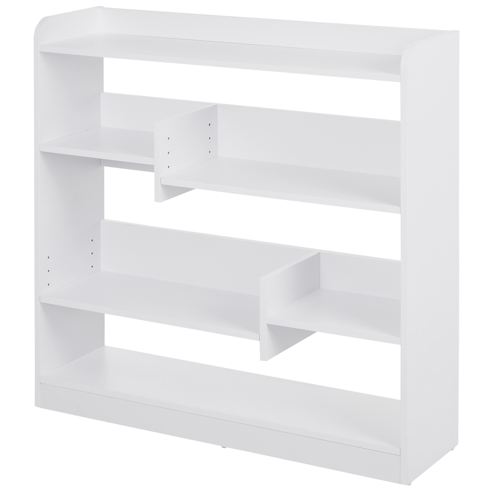 HOMCOM Bücherregal Regal Aufbewahrungsmöbel dim. 90L x 24B x 91H cm 4 Ebenen 3 Rückwandpaneele Spanplatten Weiß