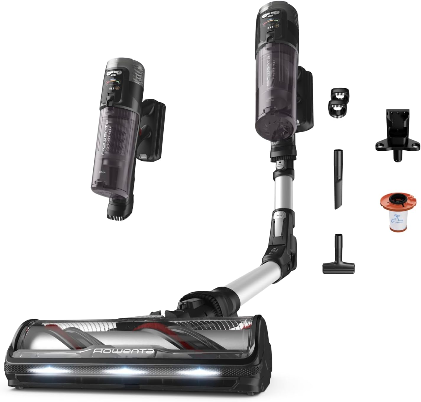 Rowenta X-Force Flex 13.60, aspirapolvere senza fili, moo allergico, pulizia profonda, giunto flessibile, 150 Watt, autonomia fino a 60 minuti, prodotto in France, RH9A36WV