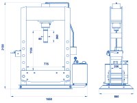 Pressa elettroidraulica OMCN 162/R 1,5kW a 2 velocit��, portata 50 ton