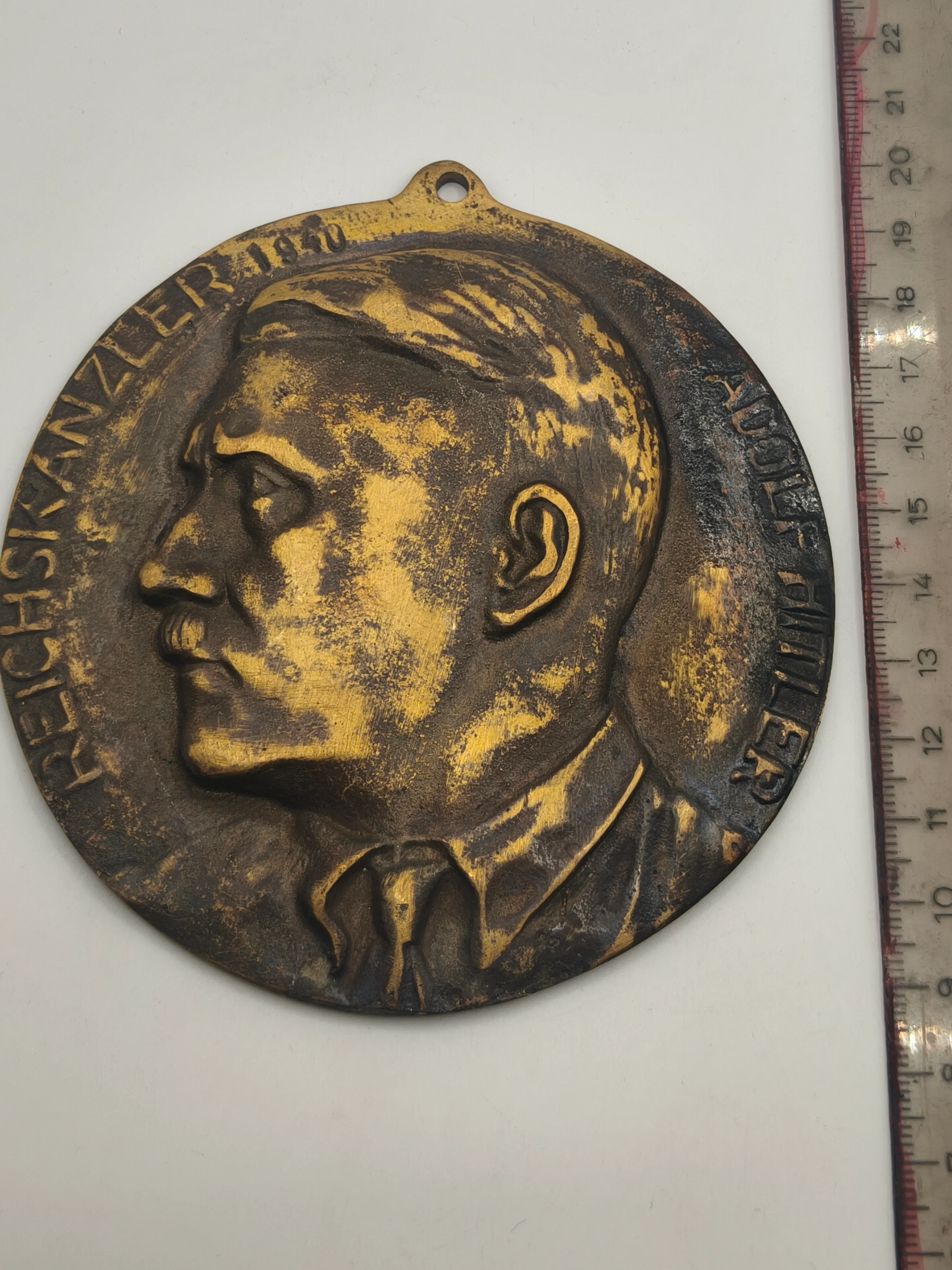 AH IIWW low-relief bust plaque. III reich
