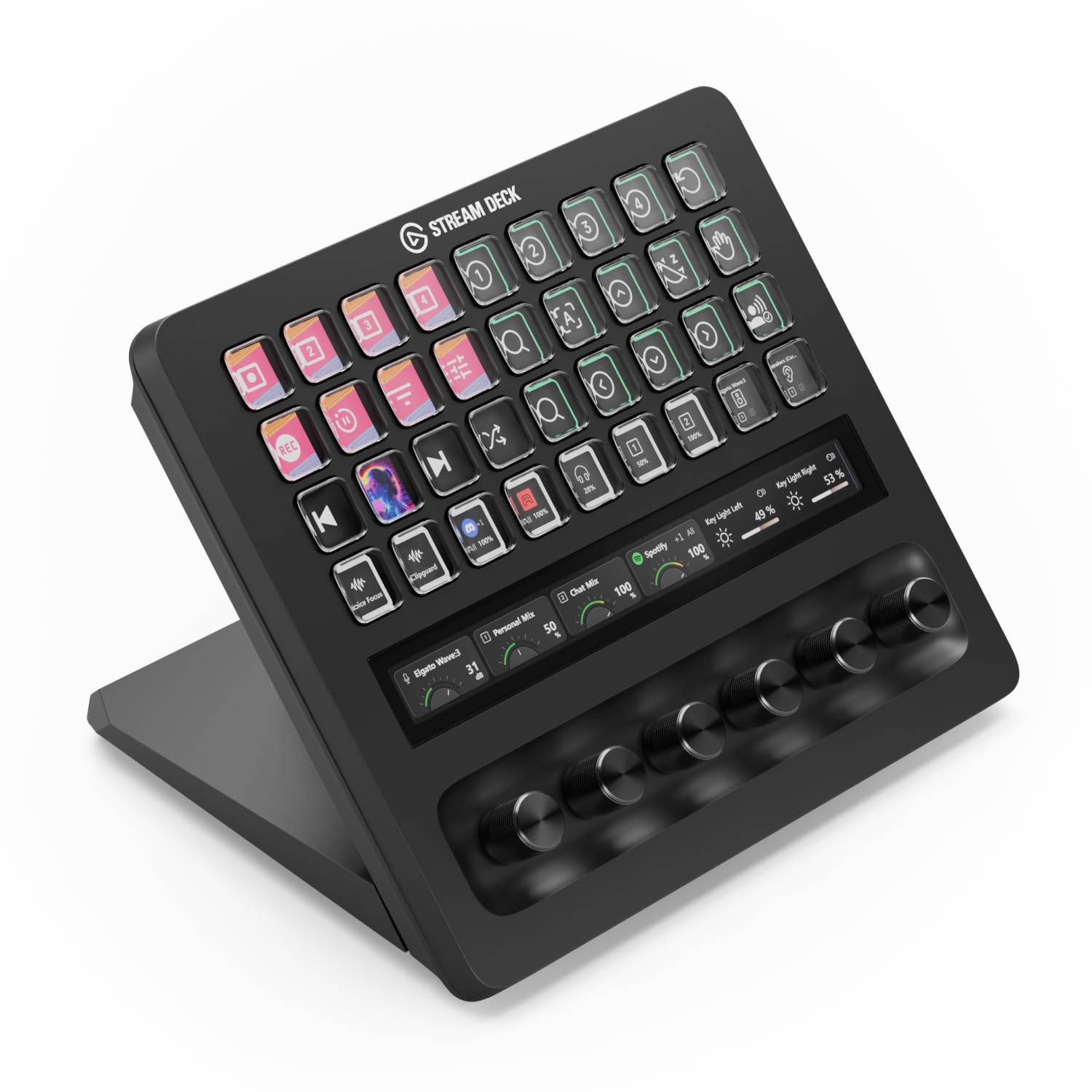Stream Deck + XL Kontrollplattform mit Touch-Leiste, 36 Makrotasten und 6 multifunktionalen Drehreglern