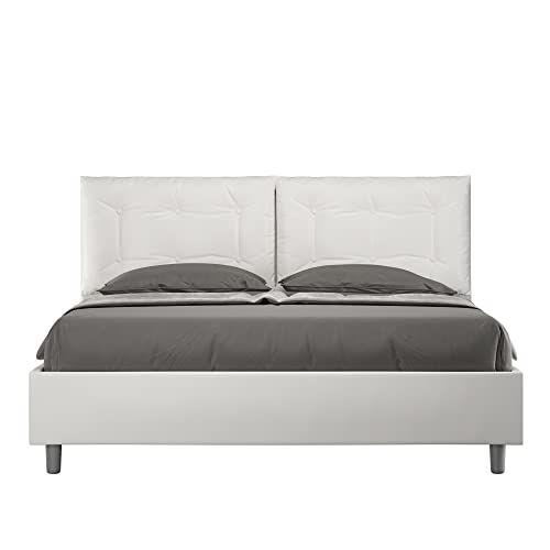 ITYHOME Letto Annalisa 160x210 con rete bianco : Casa e cucina