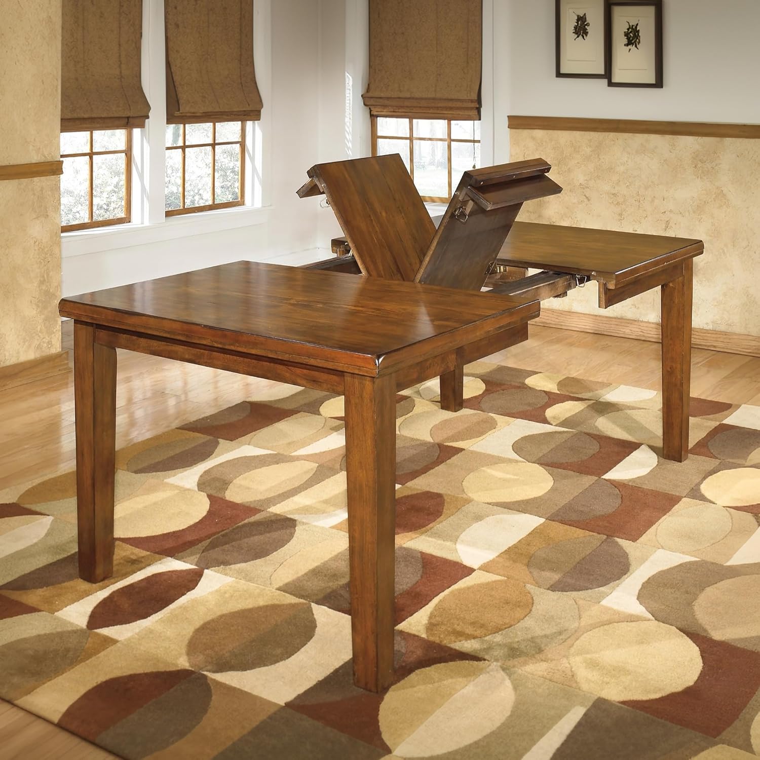 Signature Design by Ashley Ralene Rectangular Dining Room Extension Table, Seats 8, Self-storing Extension Leaf, Wood, 42