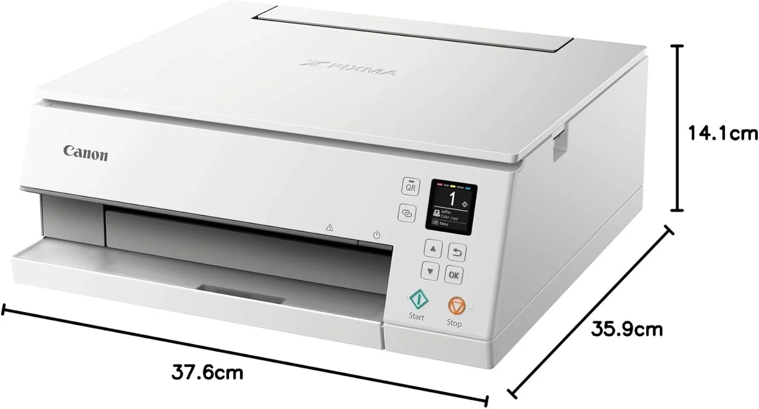 Canon PIXMA TS6350a printer, kleureninkjet multifunctioneel apparaat DIN A4 (fotoprinter, scanner, kopieerapparaat, OLED, 4.800x1.200 dpi, USB, WLAN, 5 afzonderlijke inkten, dubbelzijdig afdrukken, 2 papierladen), zwart