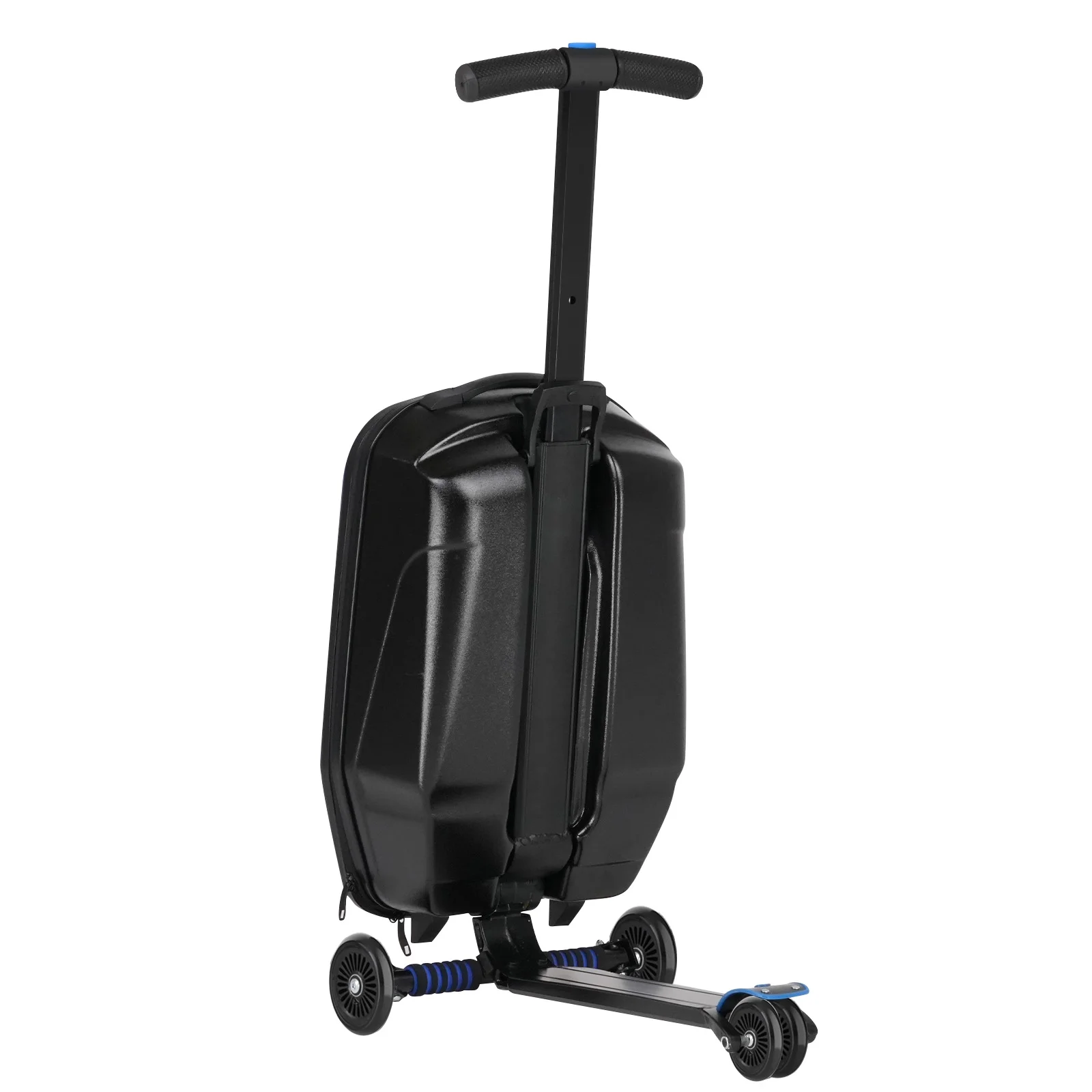 Advwin Scooter Luggage for Kids & Adults, Hardside Ride on Suitcase for Kids Ages 4-15 Multifunctional Lightweight Foldable Carry on Luggage with Wheels Ride on for Children Teenagers, Pink