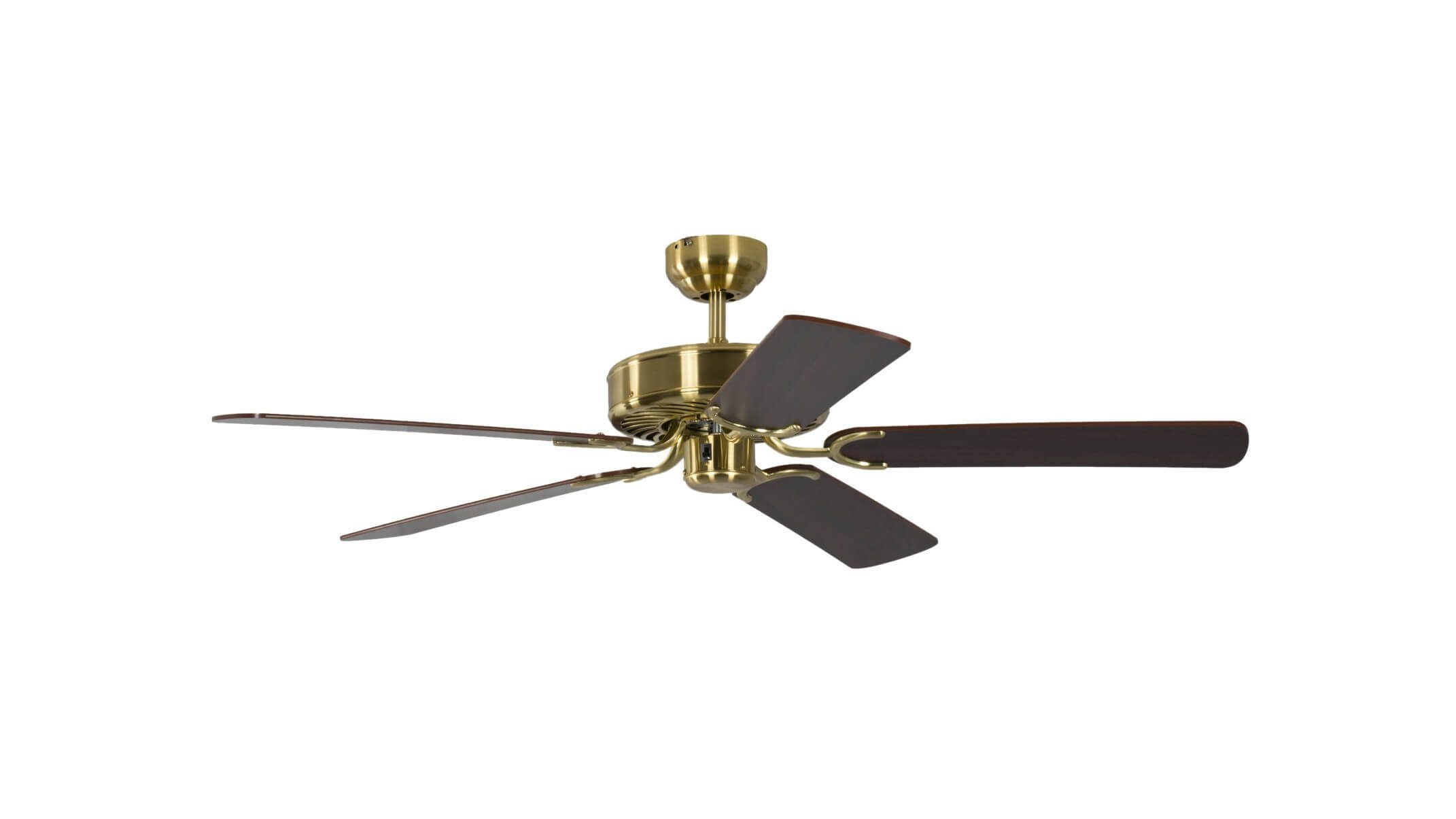 Deckenventilator Deckenventilator Potkuri Messing seidenmatt / Mahagoni