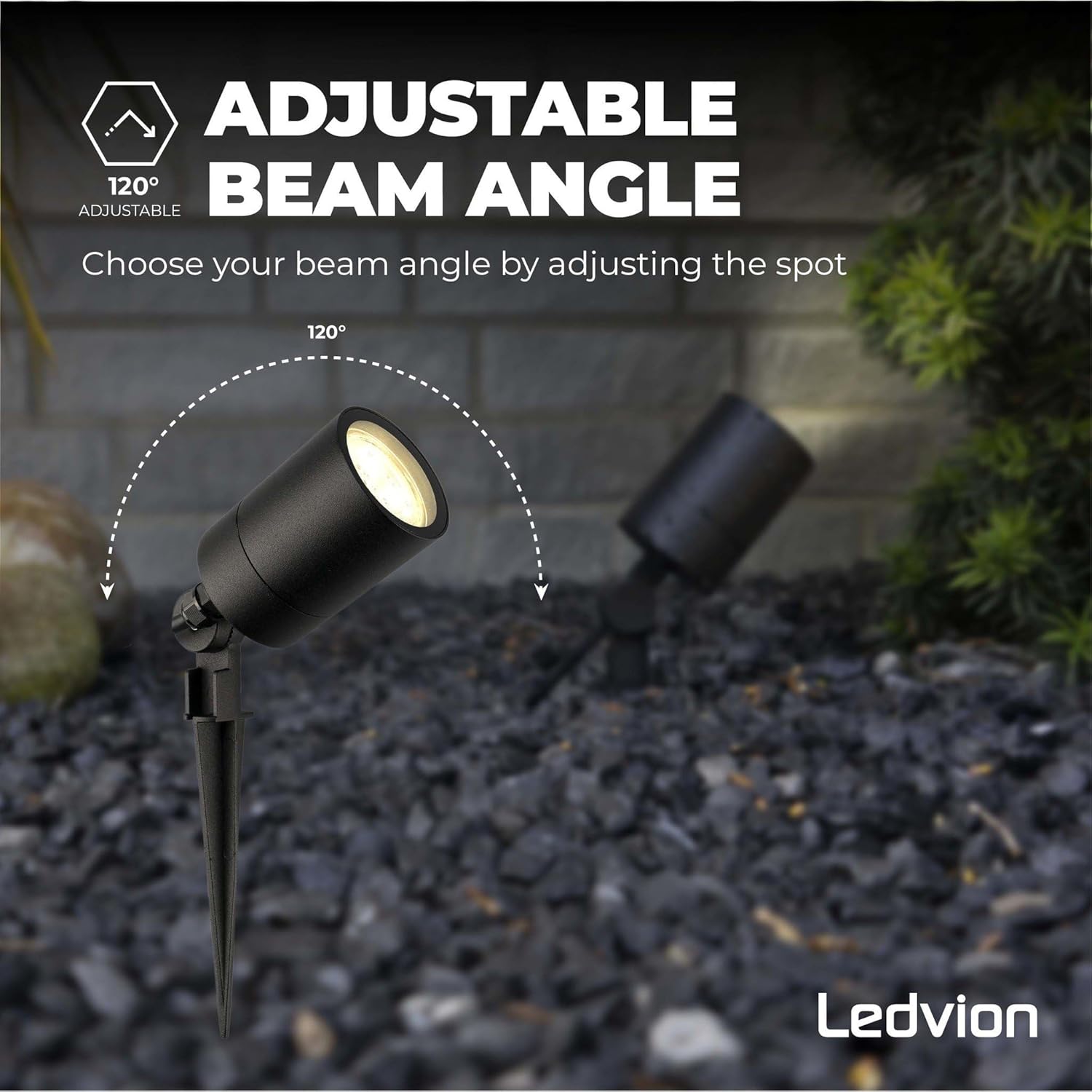 Ledvion - 9X LED Strahler, GU10 Fassung, Schwarz, 5W, IP65, inkl. Schnellanschluss