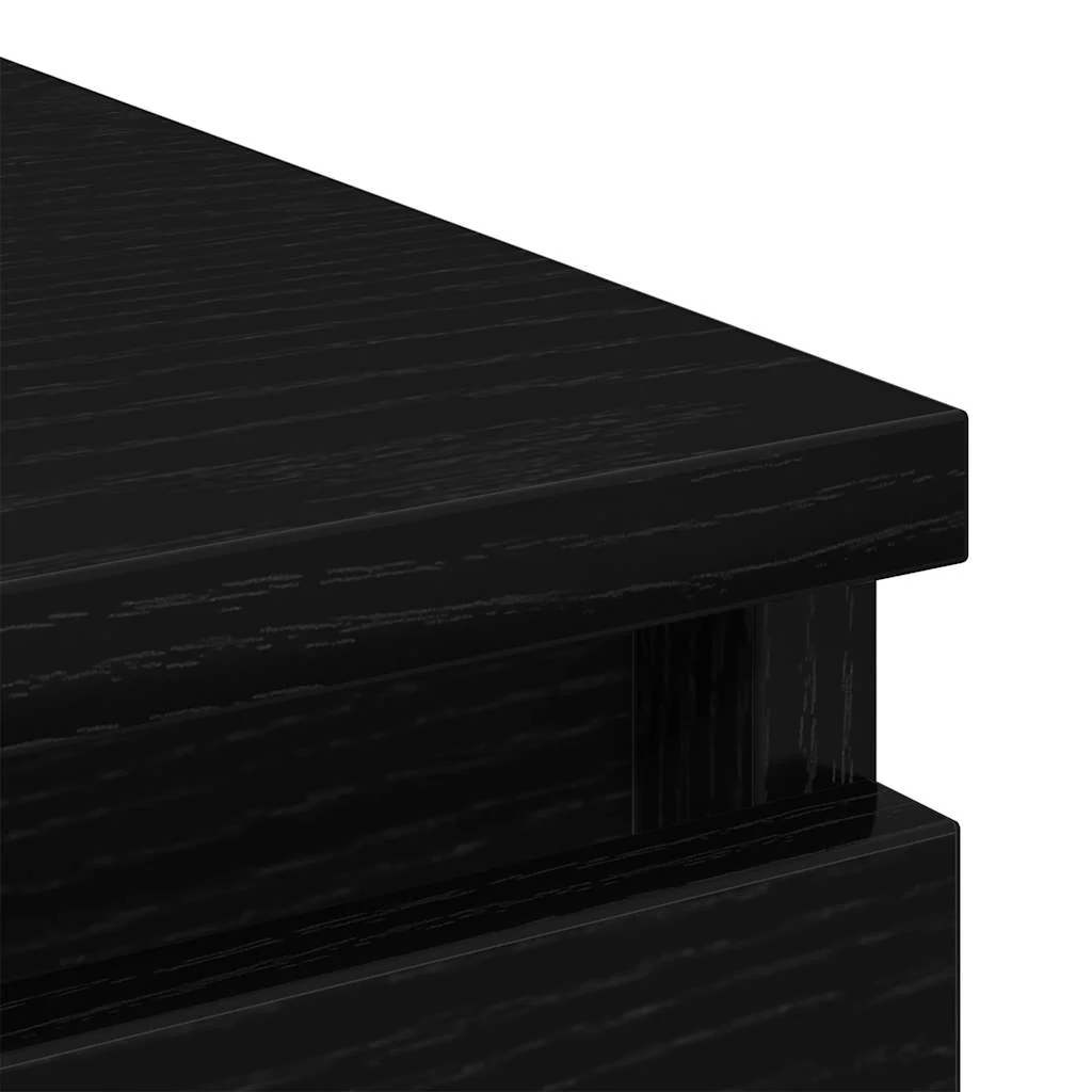 Credenza Rovere Nero 80x35x99 cm in Legno Multistrato