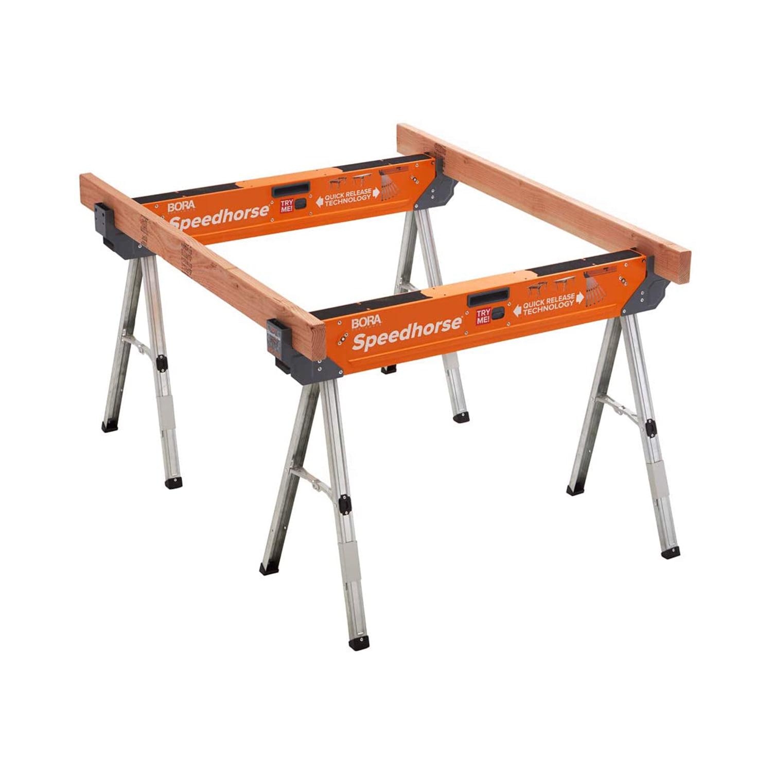30 in. H Steel Speedhorse Sawhorse with Auto Release Legs (2-Pack)
