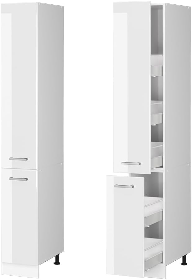 Vicco Armadio da farmacia R-line, Bianco lucido/Bianco, 30 cm