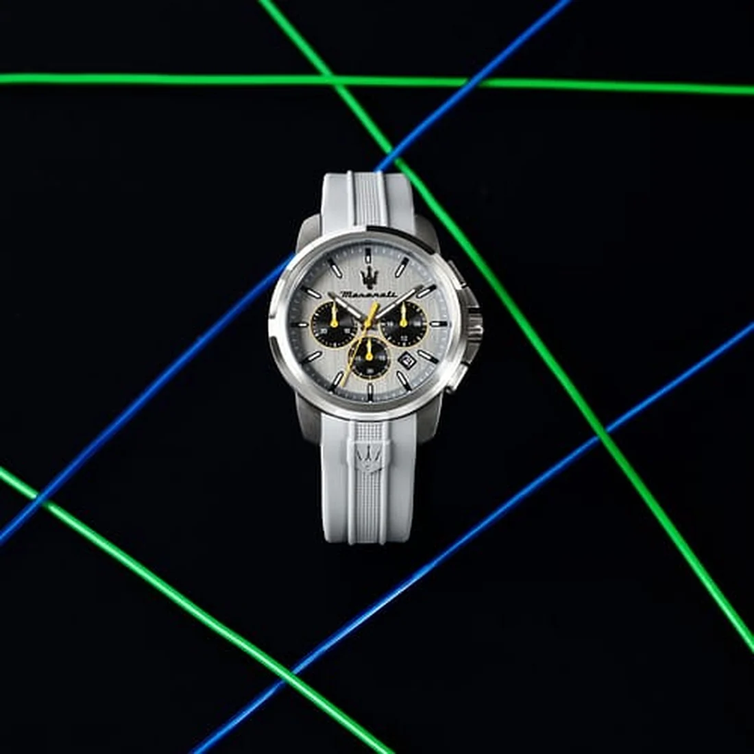 Orologio Maserati Successo crono quadrante grigio cinturino in gomma grigio R8871621043