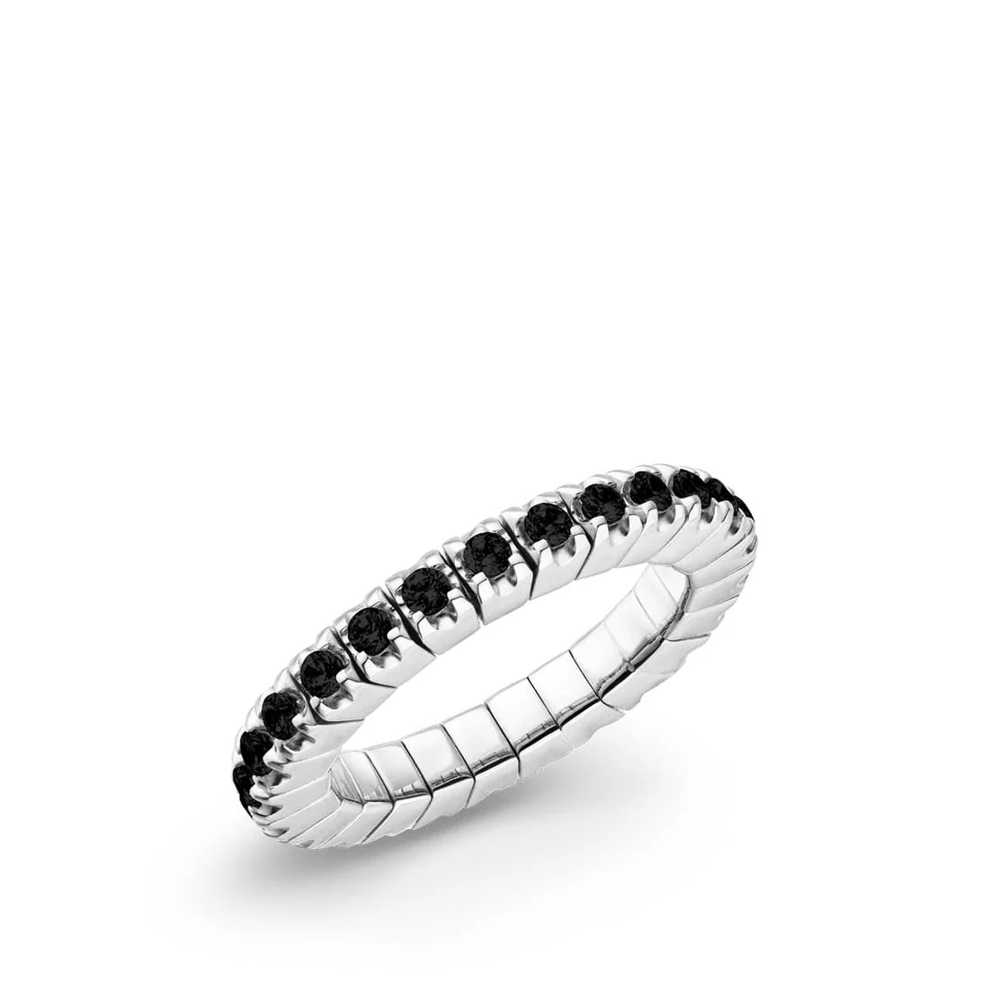 Anello Luis&Freya in argento flessibile con pietre nere 2,0mm