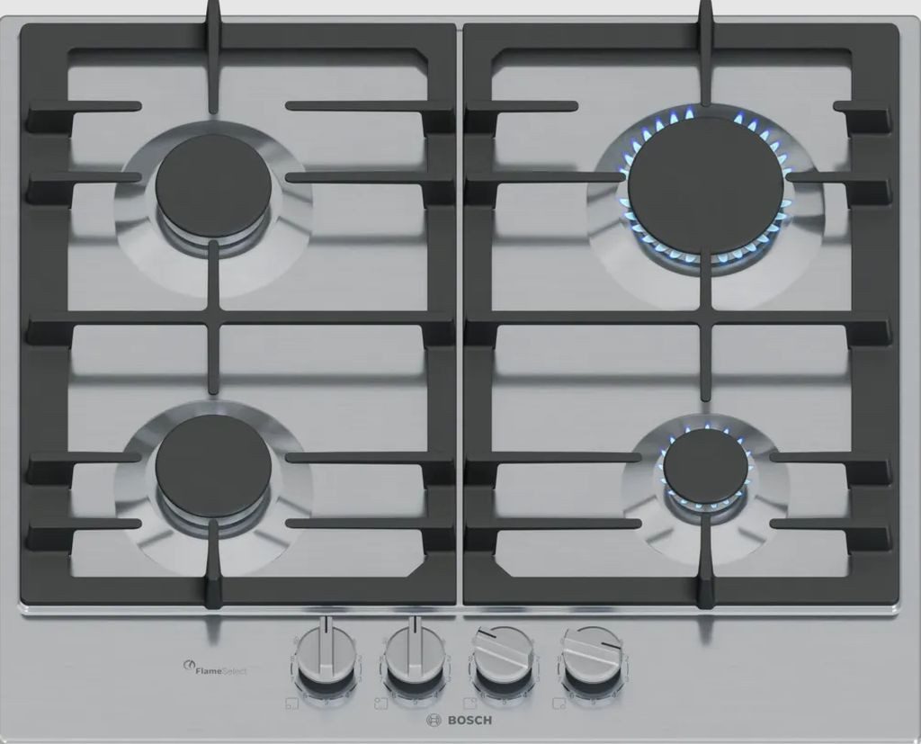Backofen-Set 3D-Heißluft Hydrolyse Pizzafunktion Teleskop + Gaskochfeld FlameSelect