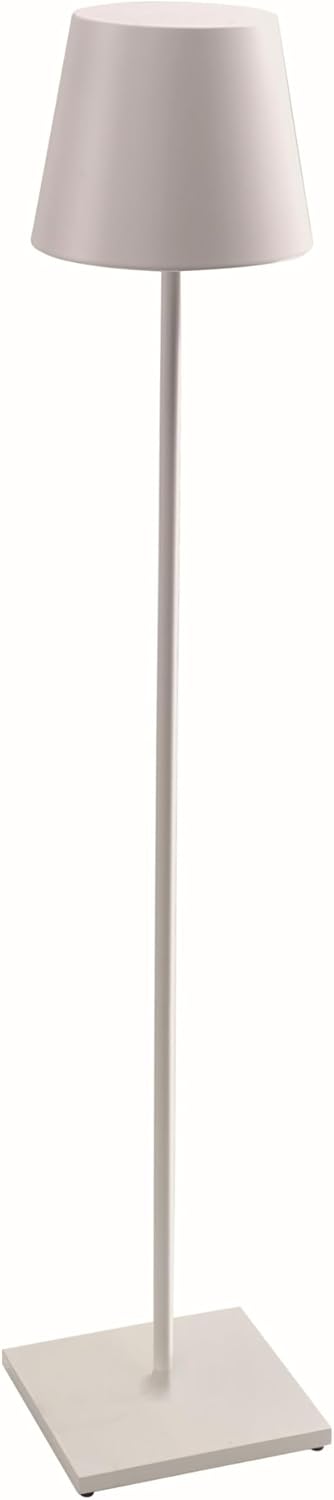 Zafferano, Poldina XXL, Rechargeable and Wireless Floor Lamp with Touch Control, Suitable for Living Room and Outdoor, Dimmer, 2700-3000 K, Adjustable Height 69-150 cm, White