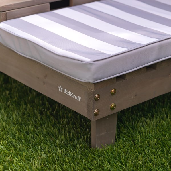 Kidkraft Double Chaise Lounge with Cup Holders – Gray