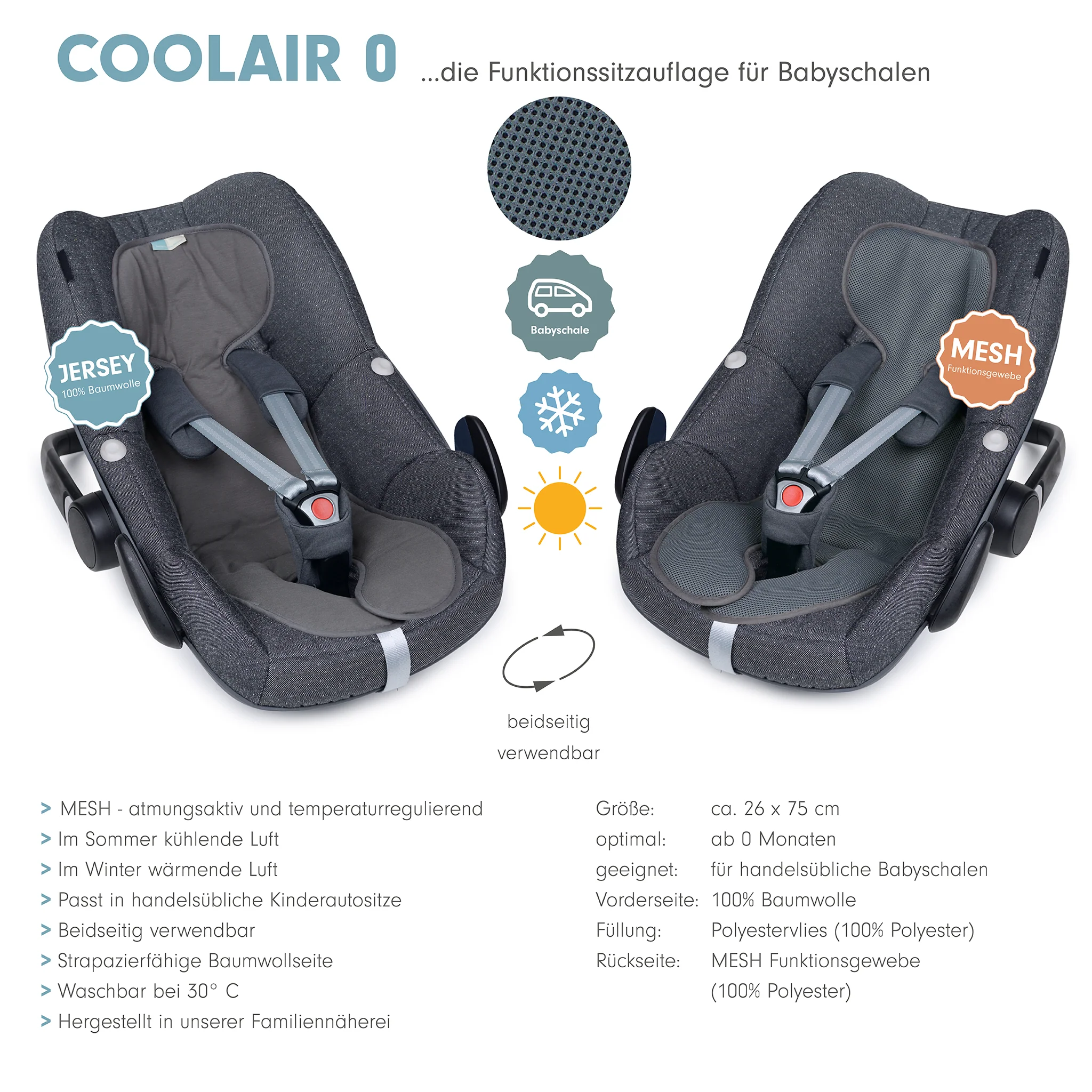 COOLAIR 0 die Sitzuaflage f��r Babyschale
