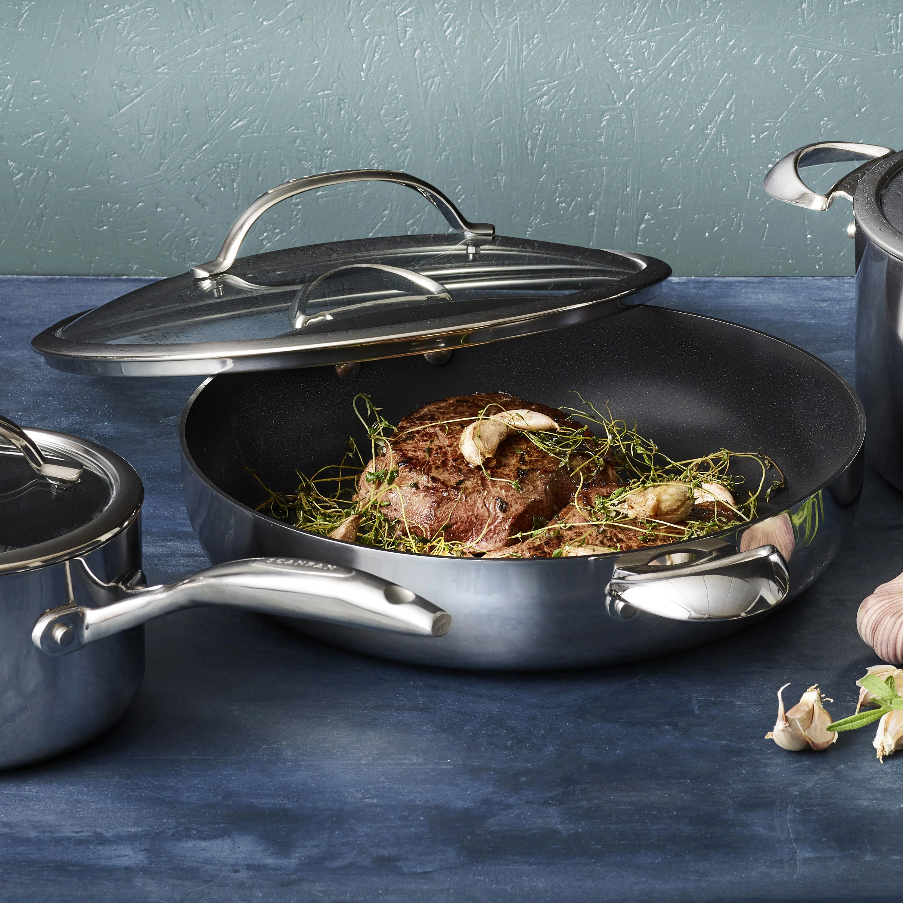 Scanpan HaptIQ – Brasiera antiaderente in acciaio inox da 5,5 qt