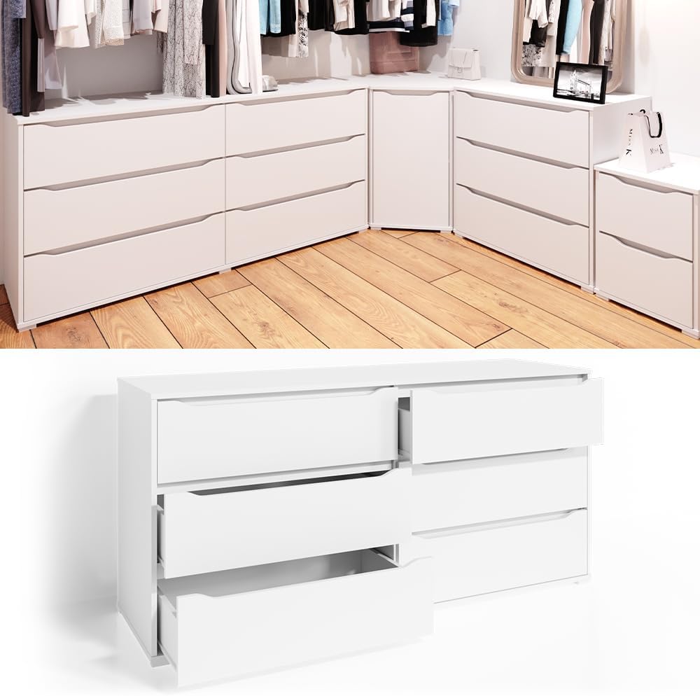 Vicco cassettiera per camera da letto Ruben, Bianco, 160 x 78 cm
